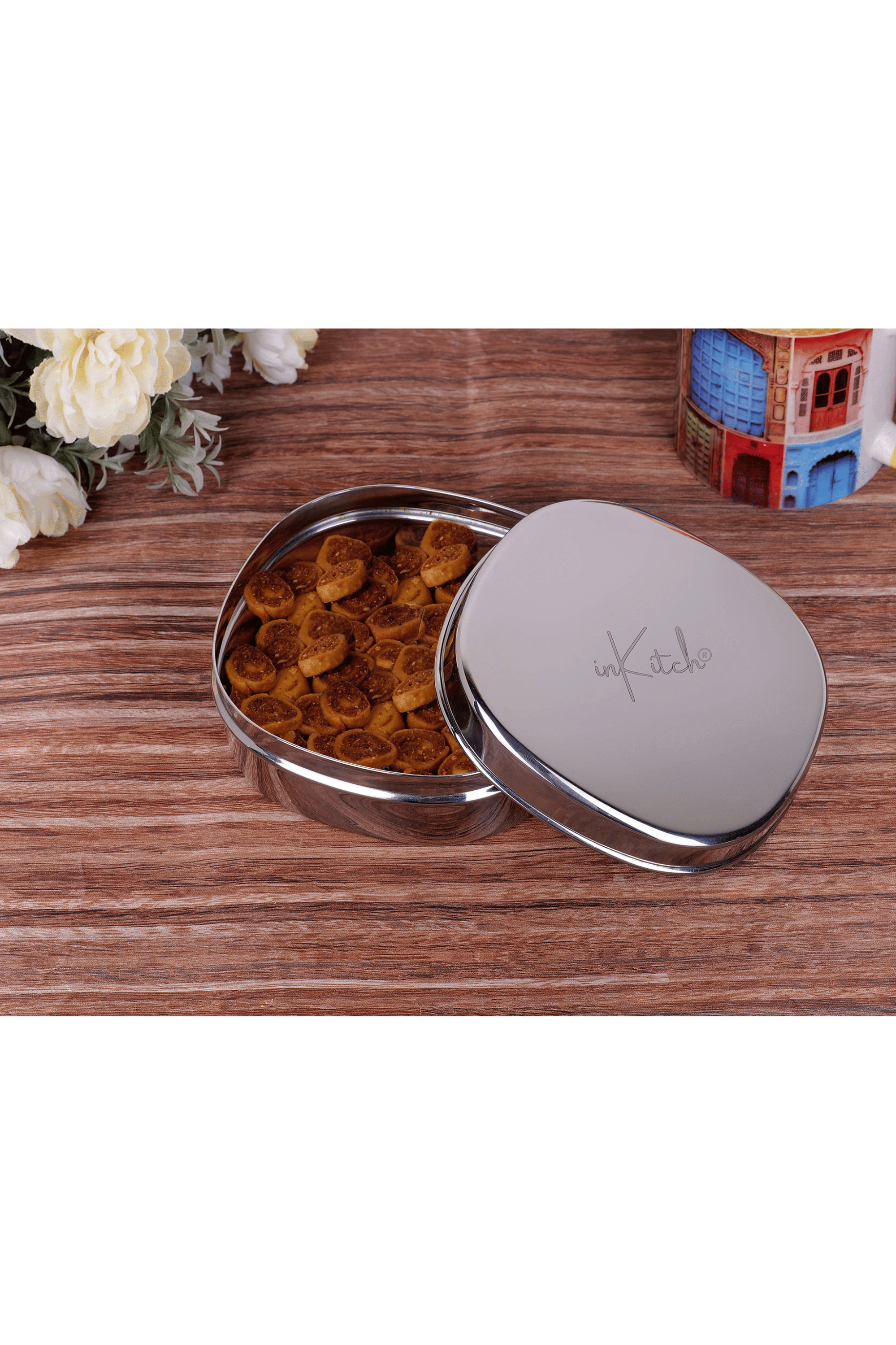     			inKitch Square Container Steel Silver Multi-Purpose Container ( Set of 1 )