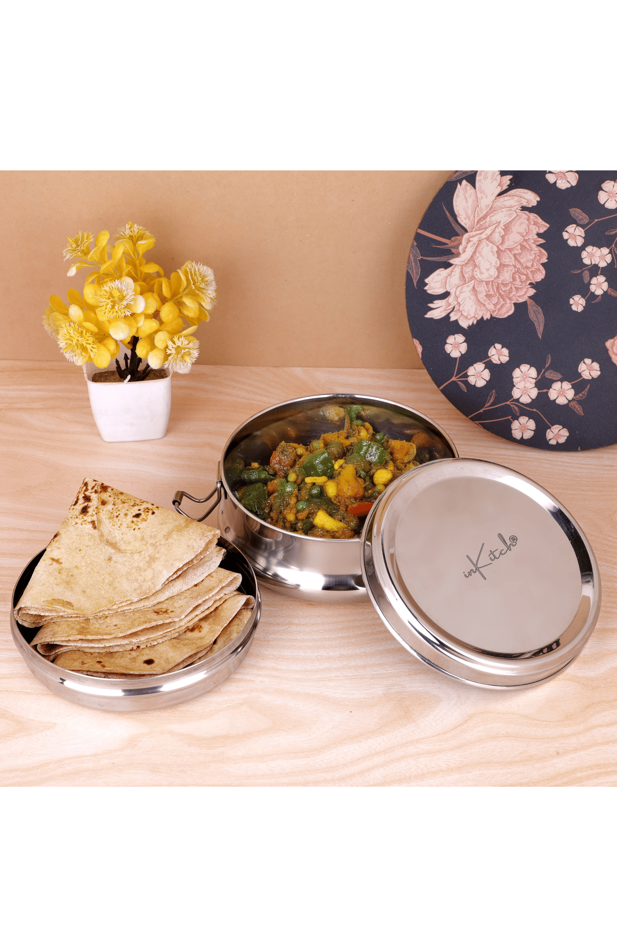 inKitch Tiffin Box Stainless Steel Lunch Box 1 - Container ( Pack of 1 )