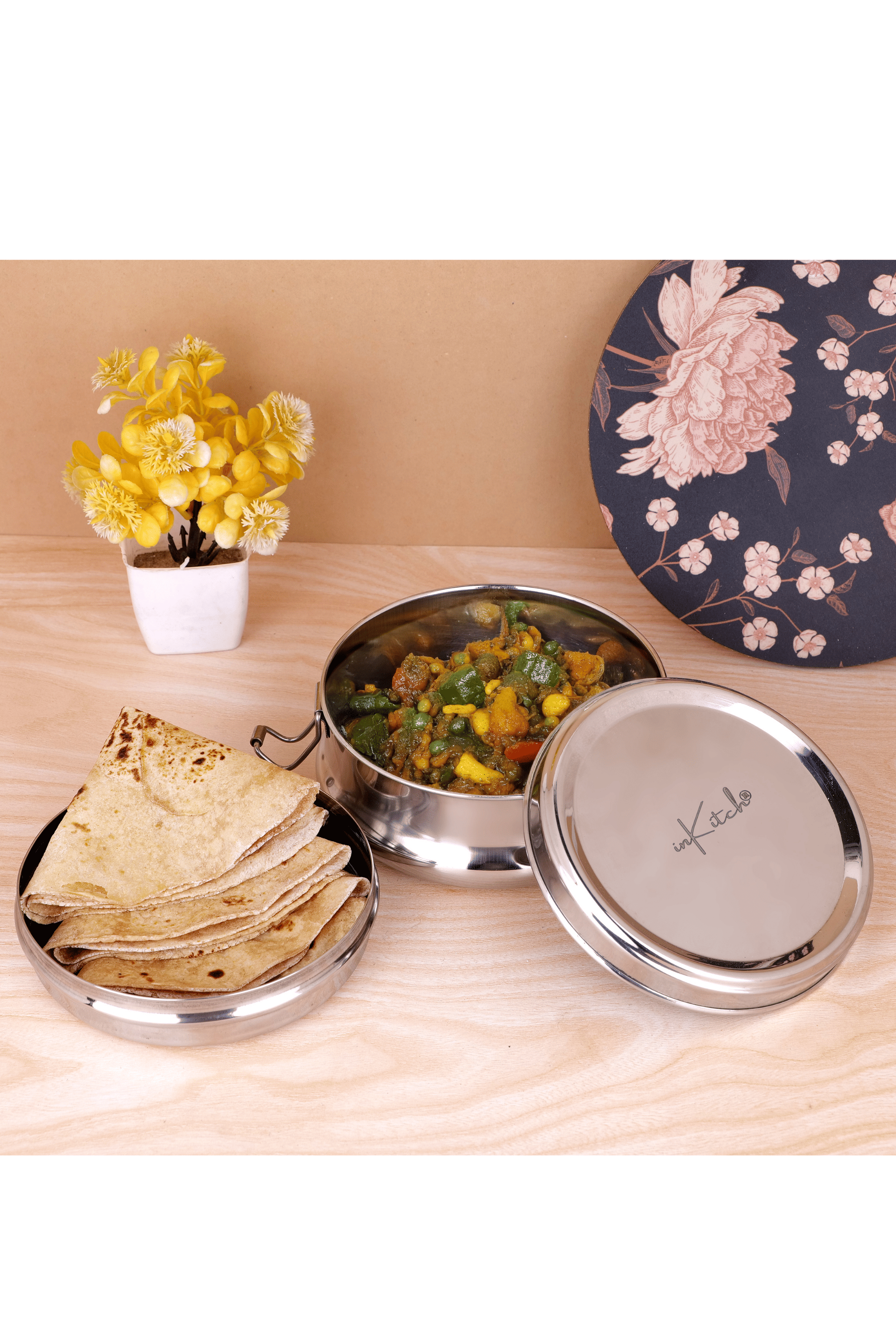 inKitch Tiffin Box Stainless Steel Lunch Box 1 - Container ( Pack of 1 )