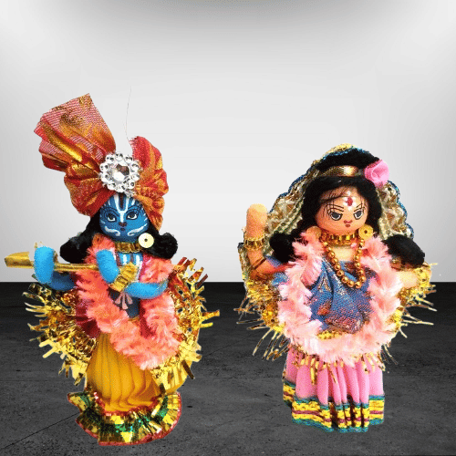     			radha krishna god idol handicrafts small dolls home decor