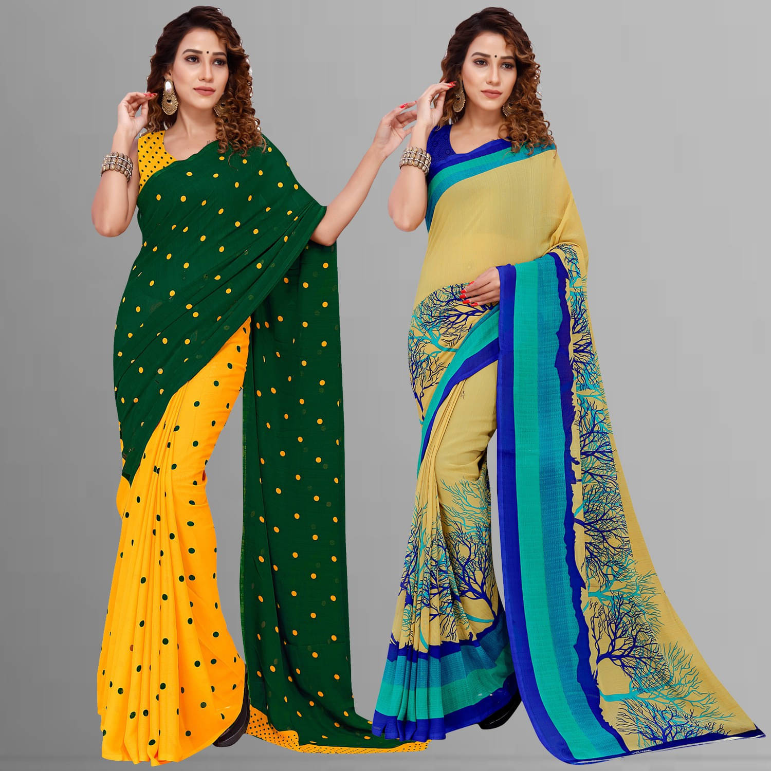 ANAND SAREES Georgette Embellished Saree With Unstitched Blouse Piece ( Multicolor ) ANAND SAREES Georgette Embellished Saree With Unstitched Blouse Piece ( Multicolor )