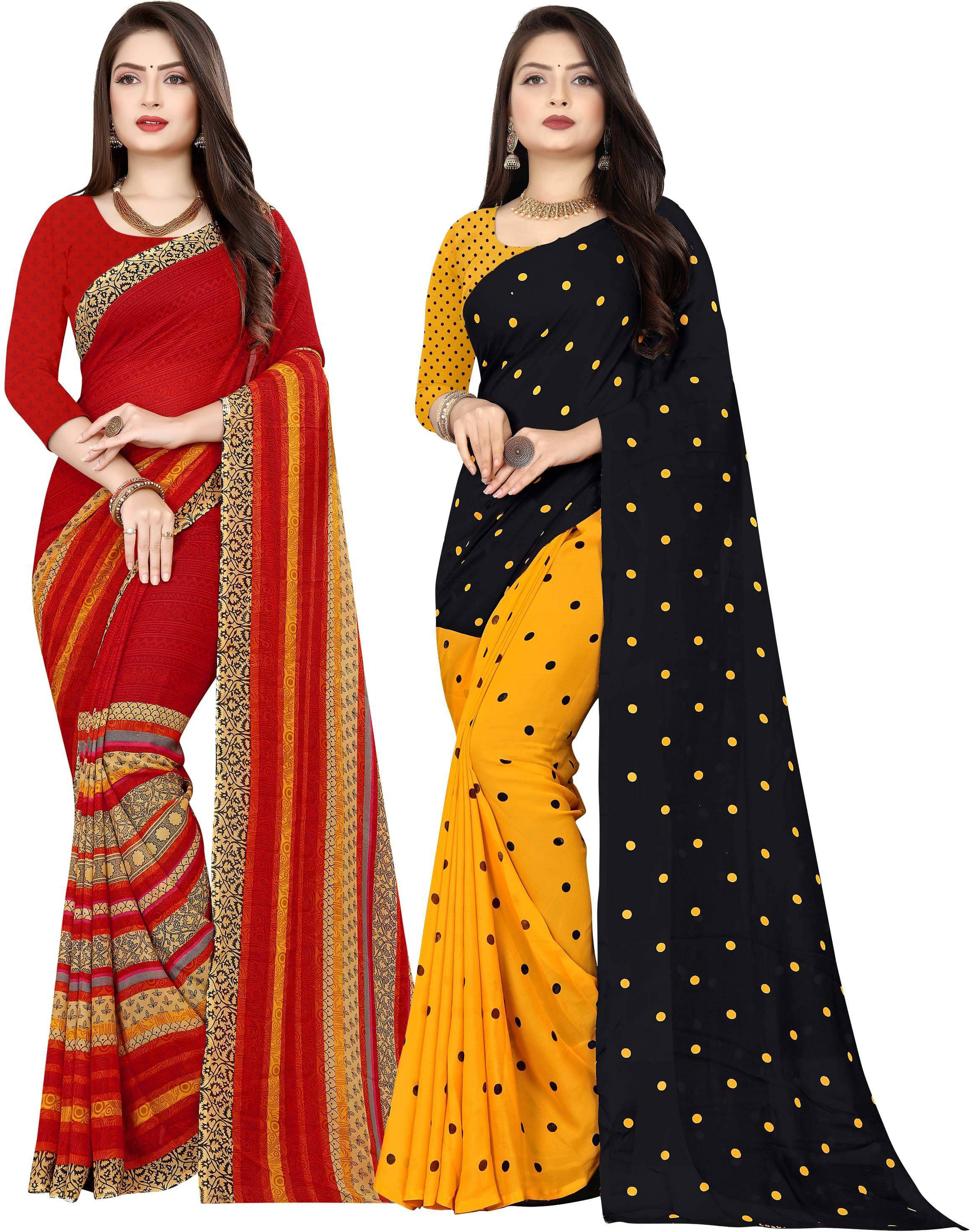    			ANAND SAREES Georgette Embellished Saree With Unstitched Blouse Piece ( Multicolor )