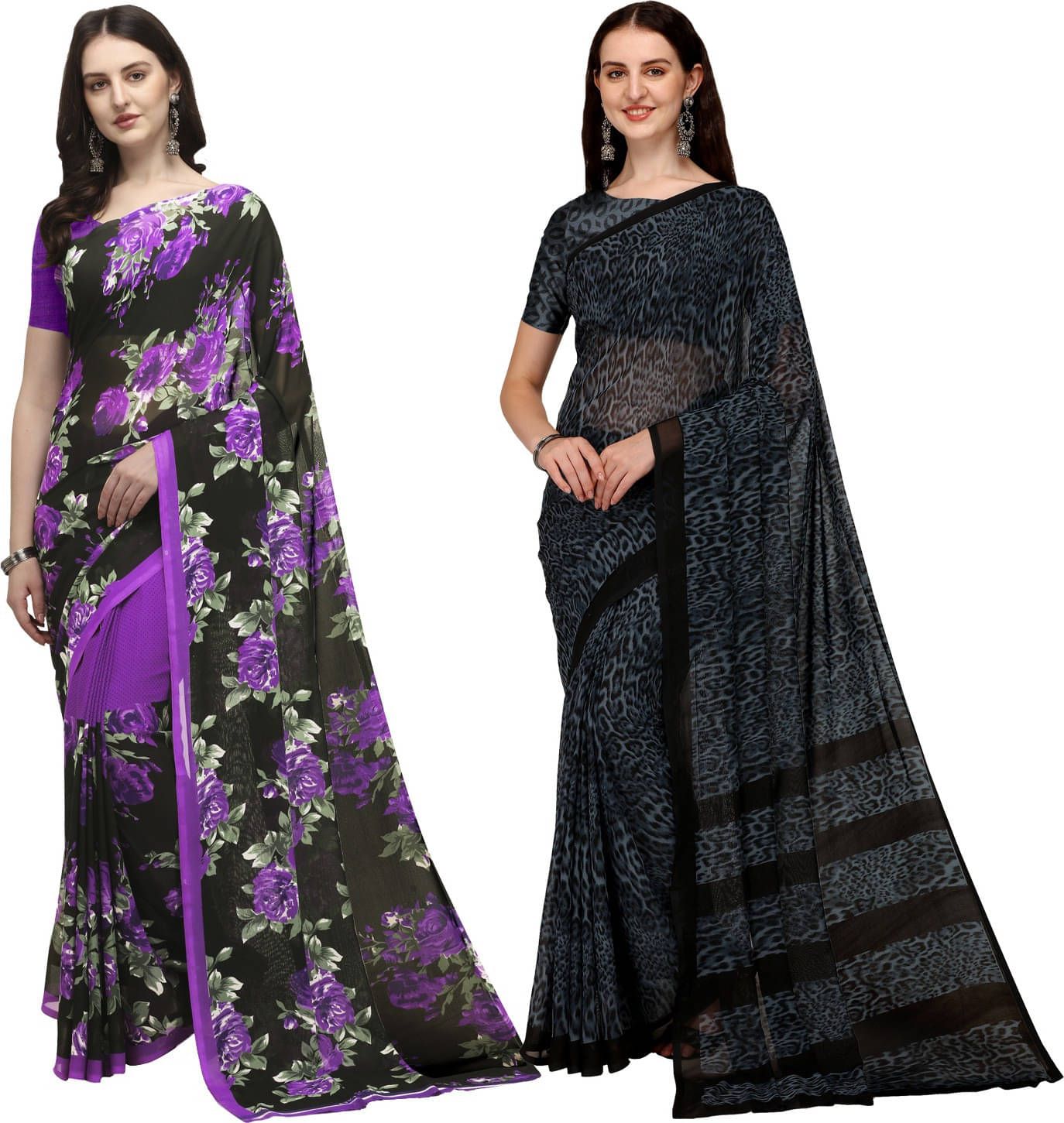 ANAND SAREES Georgette Printed Saree With Unstitched Blouse Piece ( Multicolor ) ANAND SAREES Georgette Printed Saree With Unstitched Blouse Piece ( Multicolor )