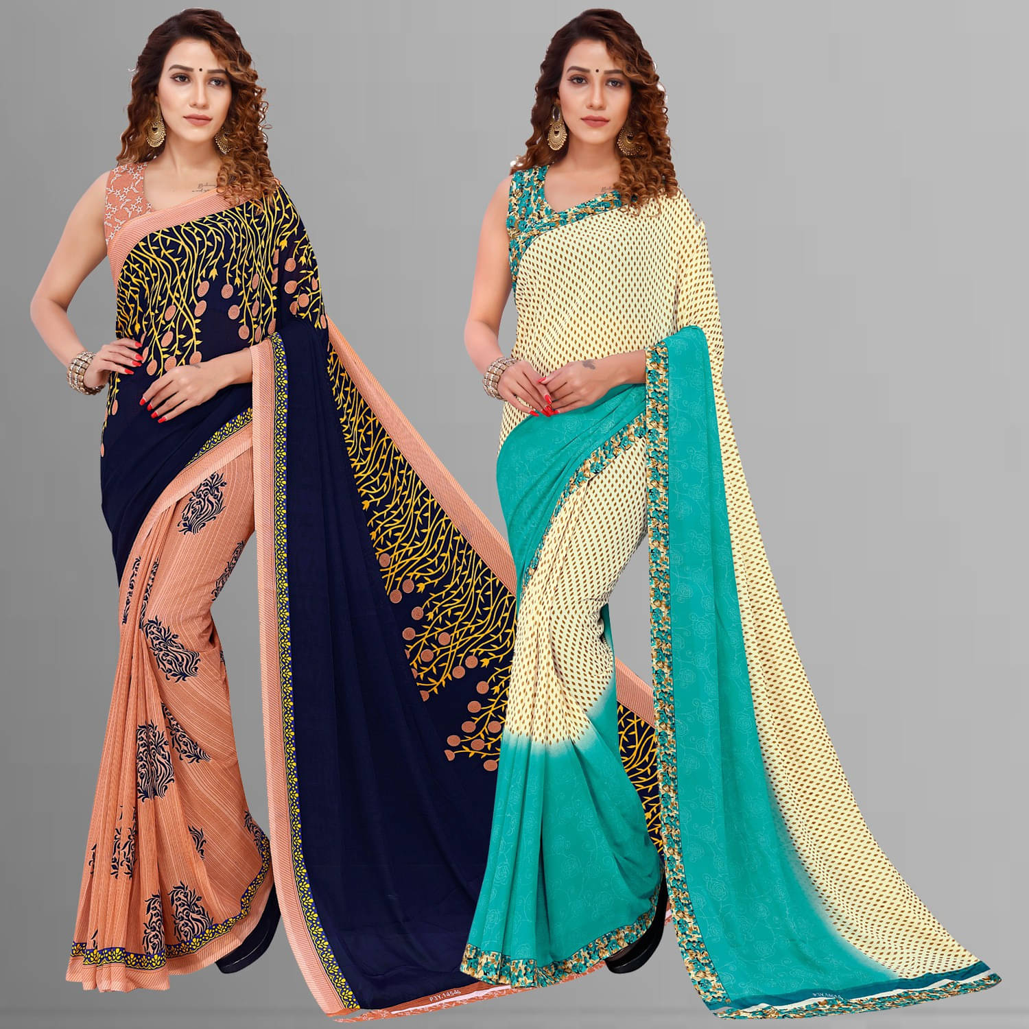 ANAND SAREES Georgette Printed Saree With Unstitched Blouse Piece ( Multicolor ) ANAND SAREES Georgette Printed Saree With Unstitched Blouse Piece ( Multicolor )