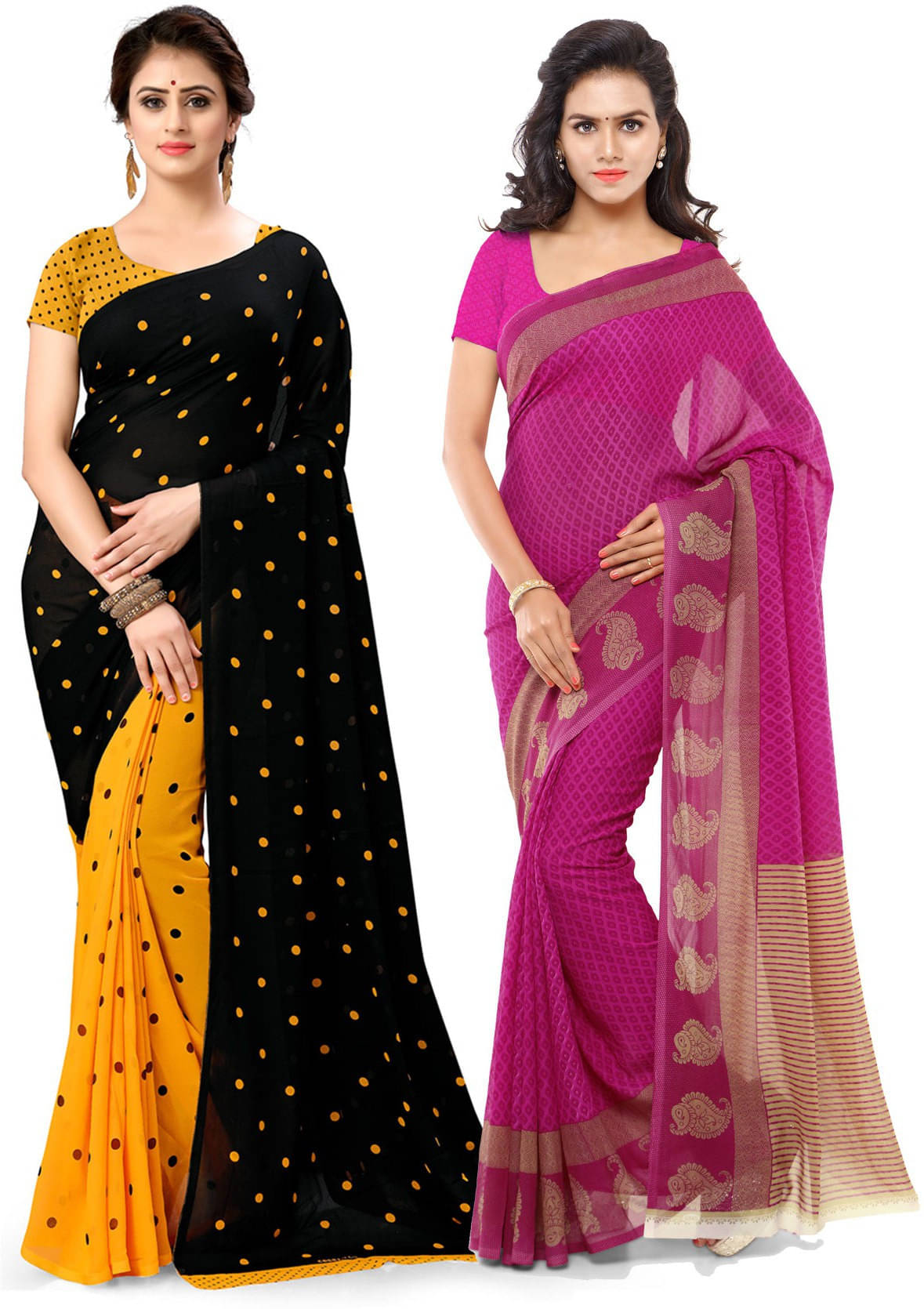 ANAND SAREES Georgette Printed Saree With Unstitched Blouse Piece ( Multicolor ) ANAND SAREES Georgette Printed Saree With Unstitched Blouse Piece ( Multicolor )