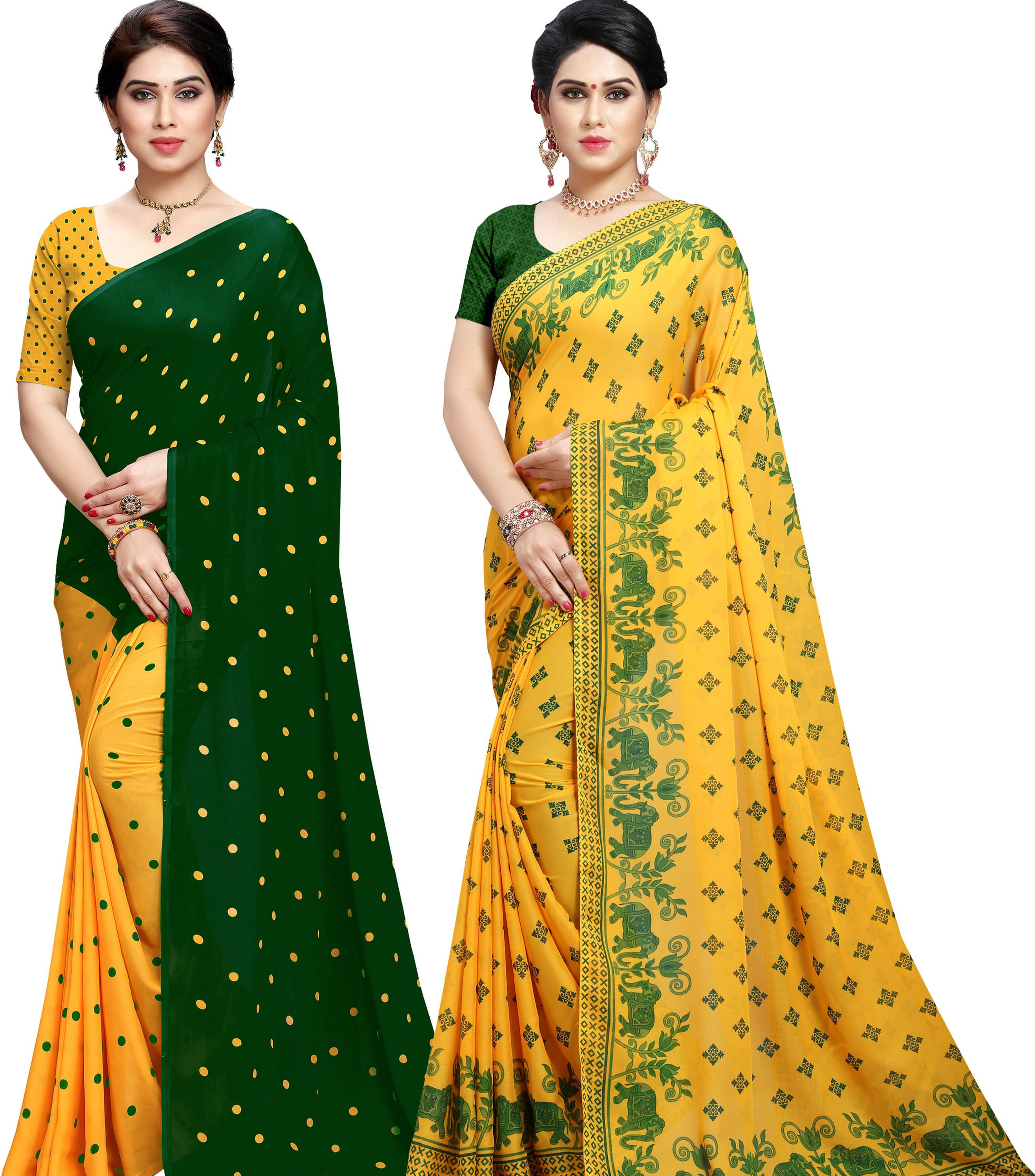 ANAND SAREES Georgette Printed Saree Without Blouse Piece ( Multicolor ) ANAND SAREES Georgette Printed Saree Without Blouse Piece ( Multicolor )