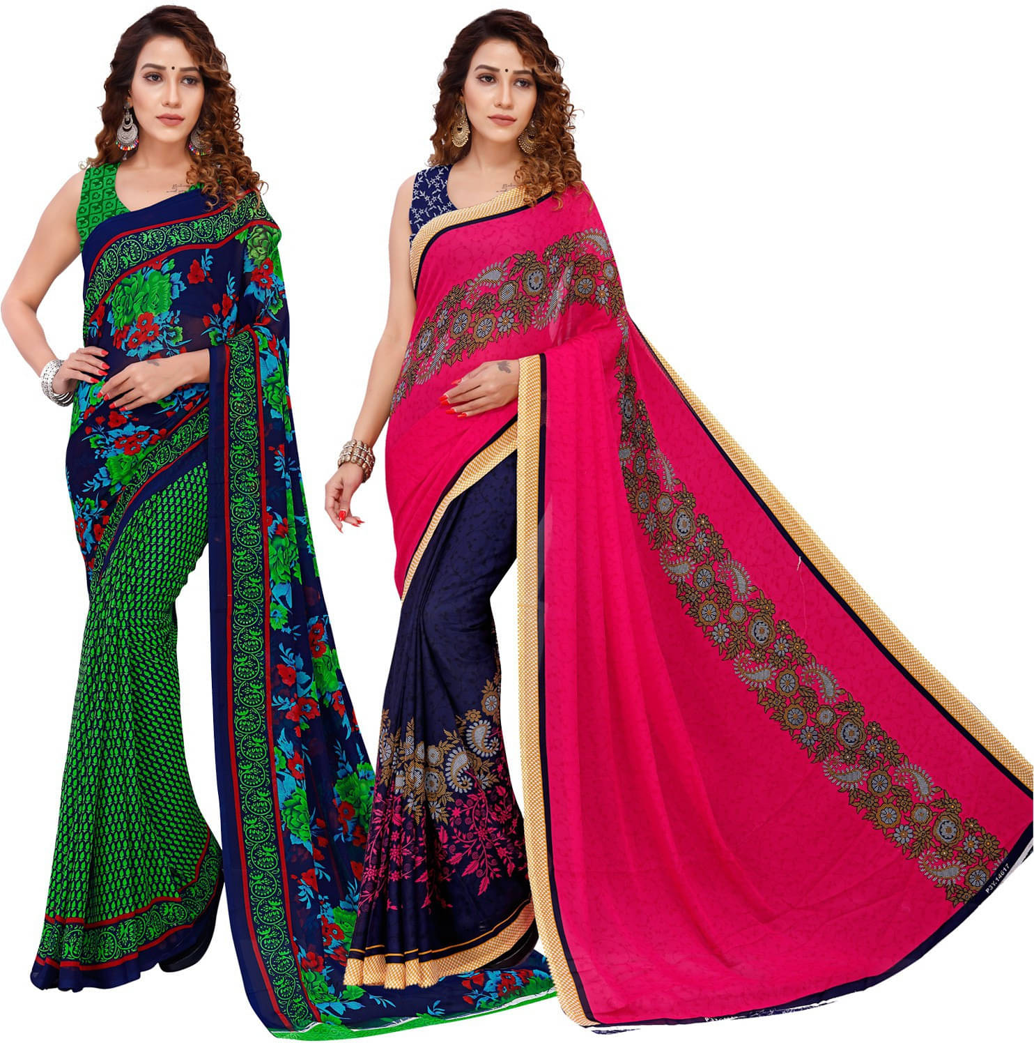 ANAND SAREES Georgette Printed Saree With Unstitched Blouse Piece ( Multicolor ) ANAND SAREES Georgette Printed Saree With Unstitched Blouse Piece ( Multicolor )