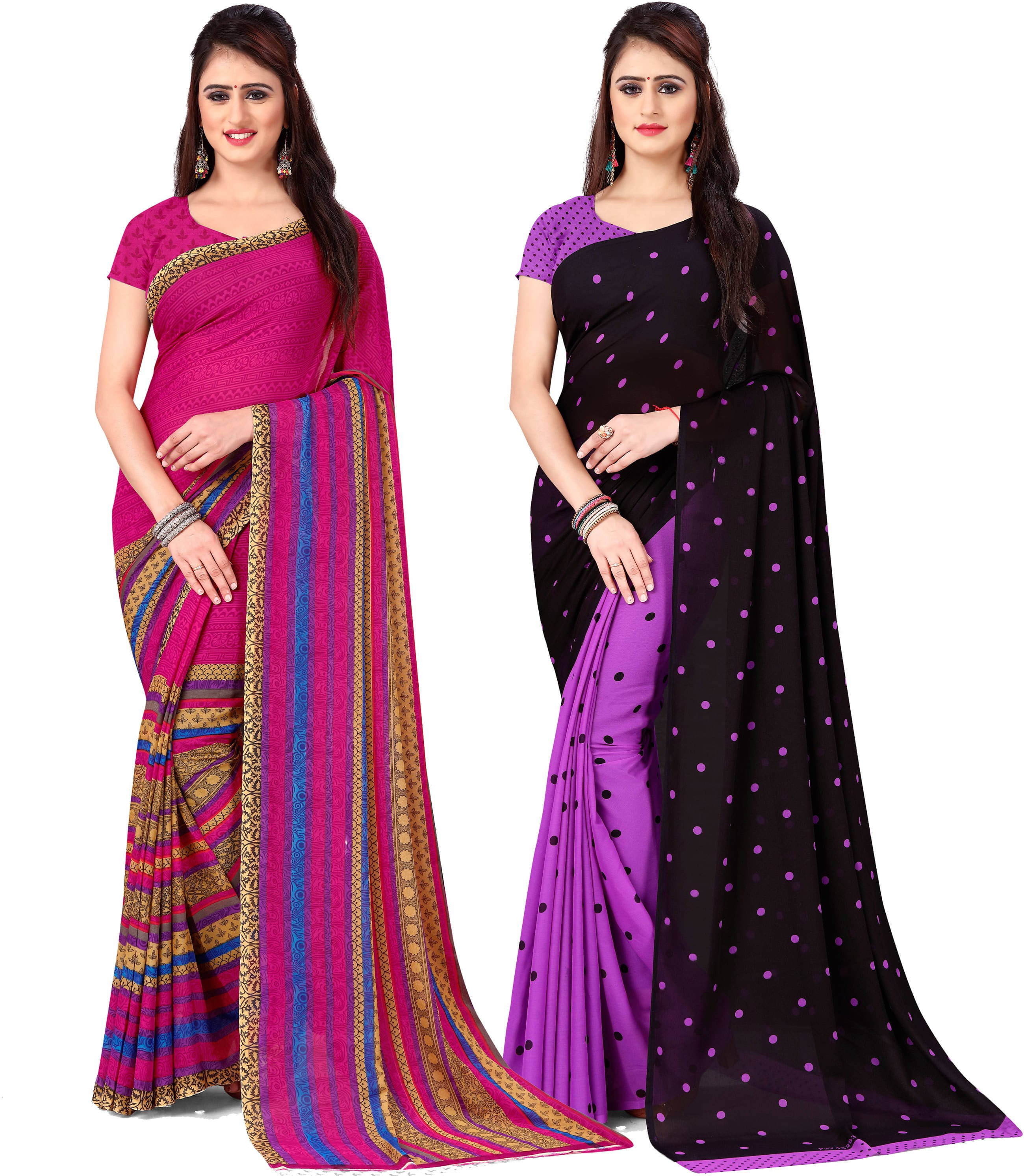    			ANAND SAREES Georgette Printed Saree With Unstitched Blouse Piece ( Multicolor )