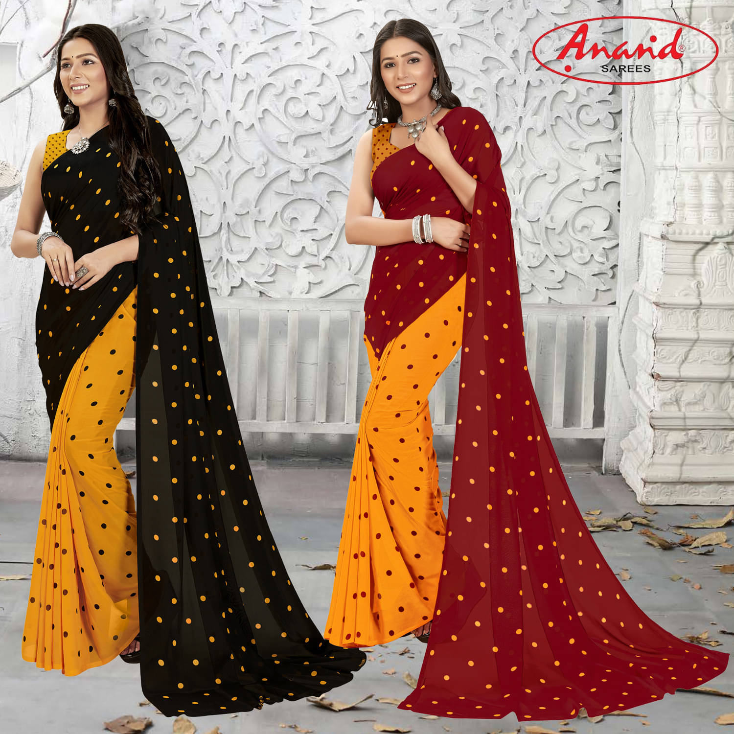 ANAND SAREES Georgette Printed Saree With Unstitched Blouse Piece ( Multicolor ) ANAND SAREES Georgette Printed Saree With Unstitched Blouse Piece ( Multicolor )