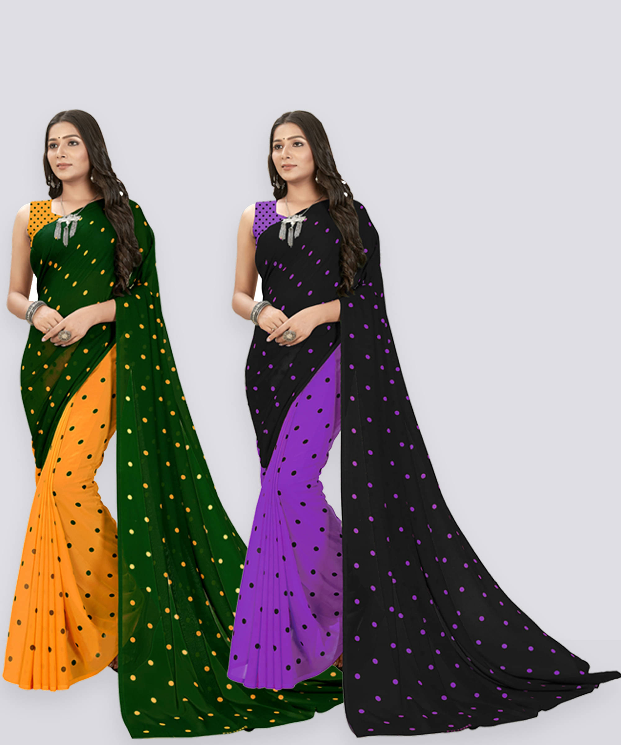 ANAND SAREES Georgette Printed Saree With Unstitched Blouse Piece ( Multicolor ) ANAND SAREES Georgette Printed Saree With Unstitched Blouse Piece ( Multicolor )