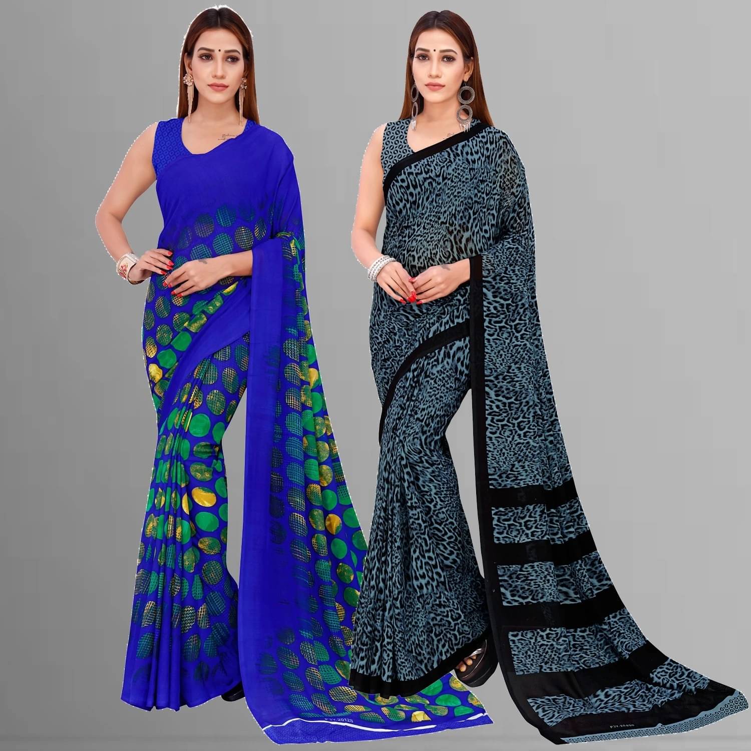 ANAND SAREES Georgette Printed Saree With Unstitched Blouse Piece ( Multicolor ) ANAND SAREES Georgette Printed Saree With Unstitched Blouse Piece ( Multicolor )