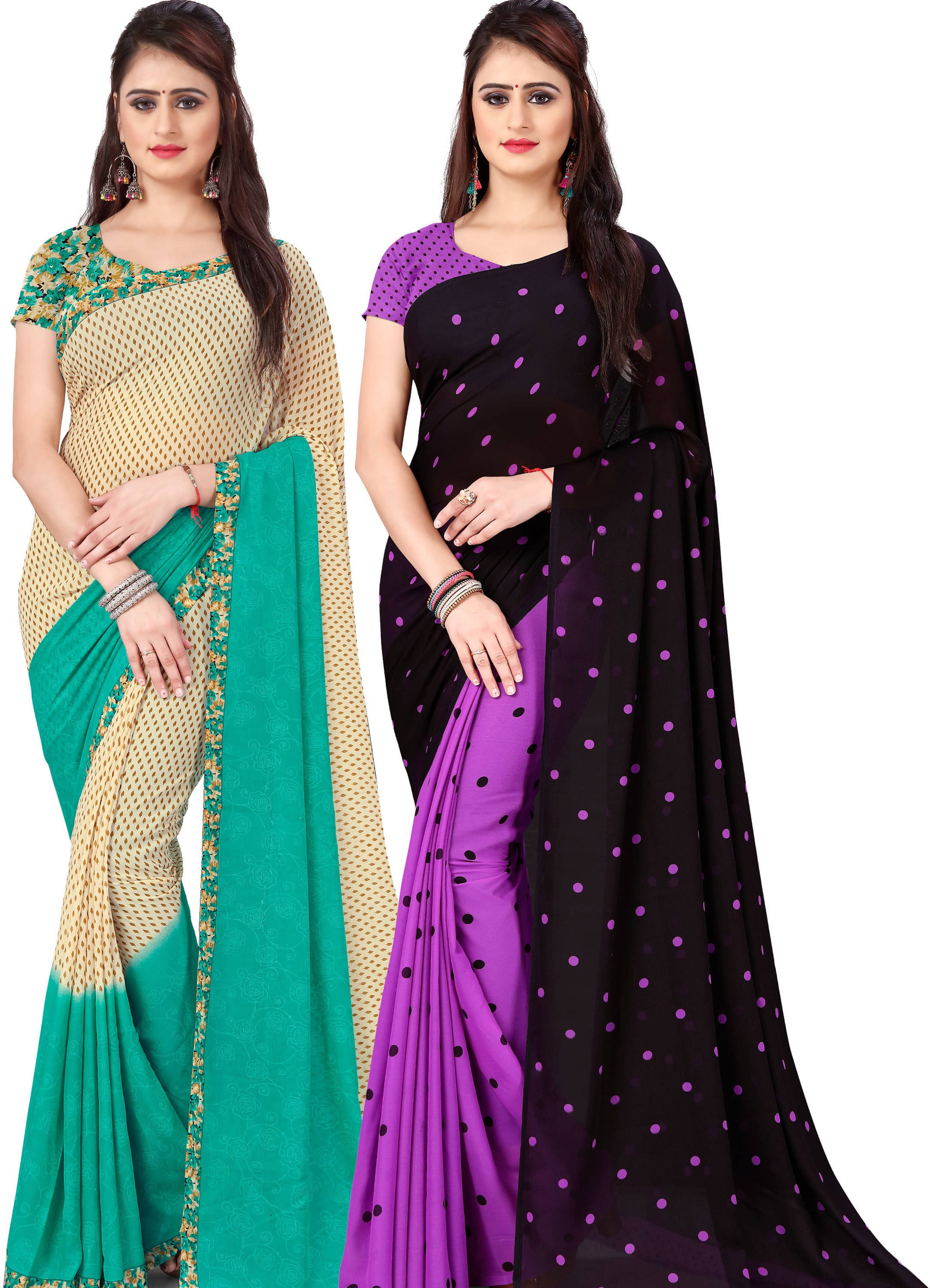ANAND SAREES Georgette Printed Saree With Unstitched Blouse Piece ( Multicolor ) ANAND SAREES Georgette Printed Saree With Unstitched Blouse Piece ( Multicolor )