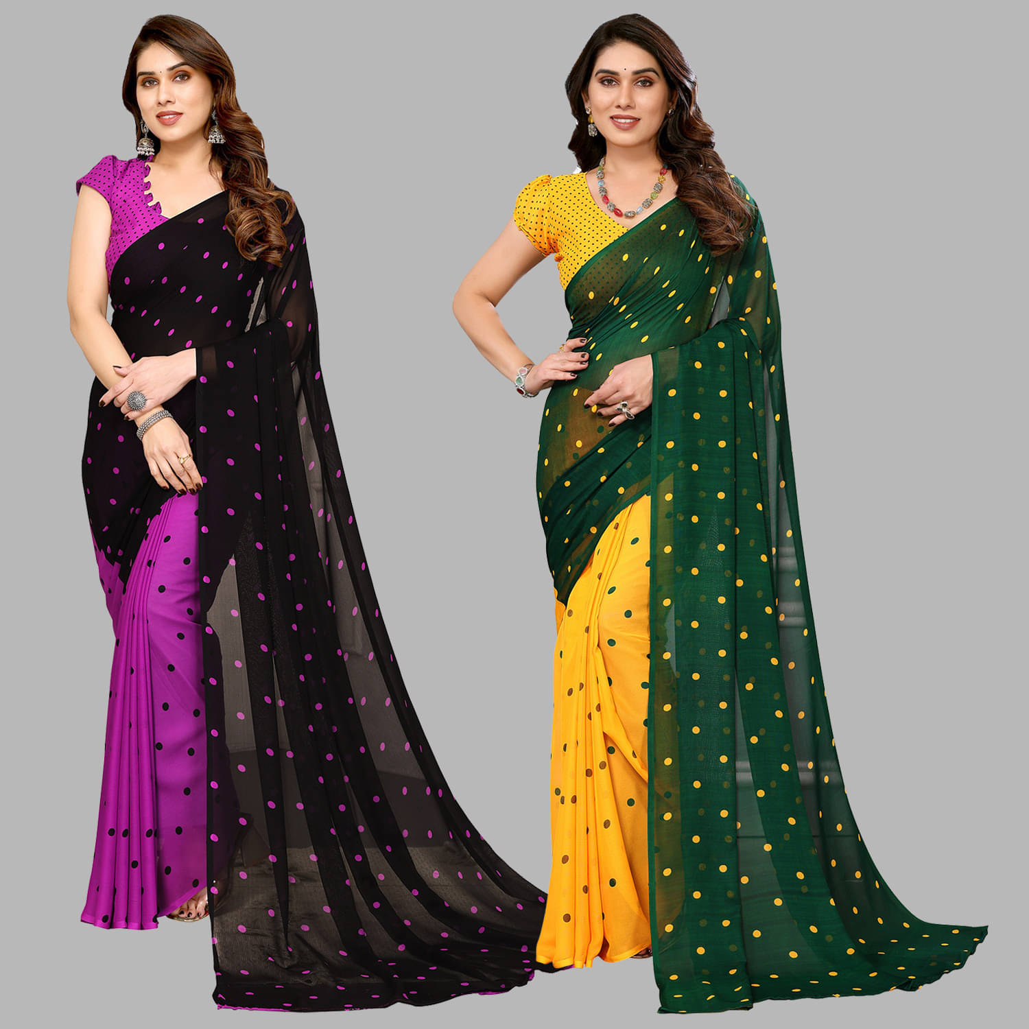 ANAND SAREES Georgette Printed Saree With Unstitched Blouse Piece ( Multicolor ) ANAND SAREES Georgette Printed Saree With Unstitched Blouse Piece ( Multicolor )