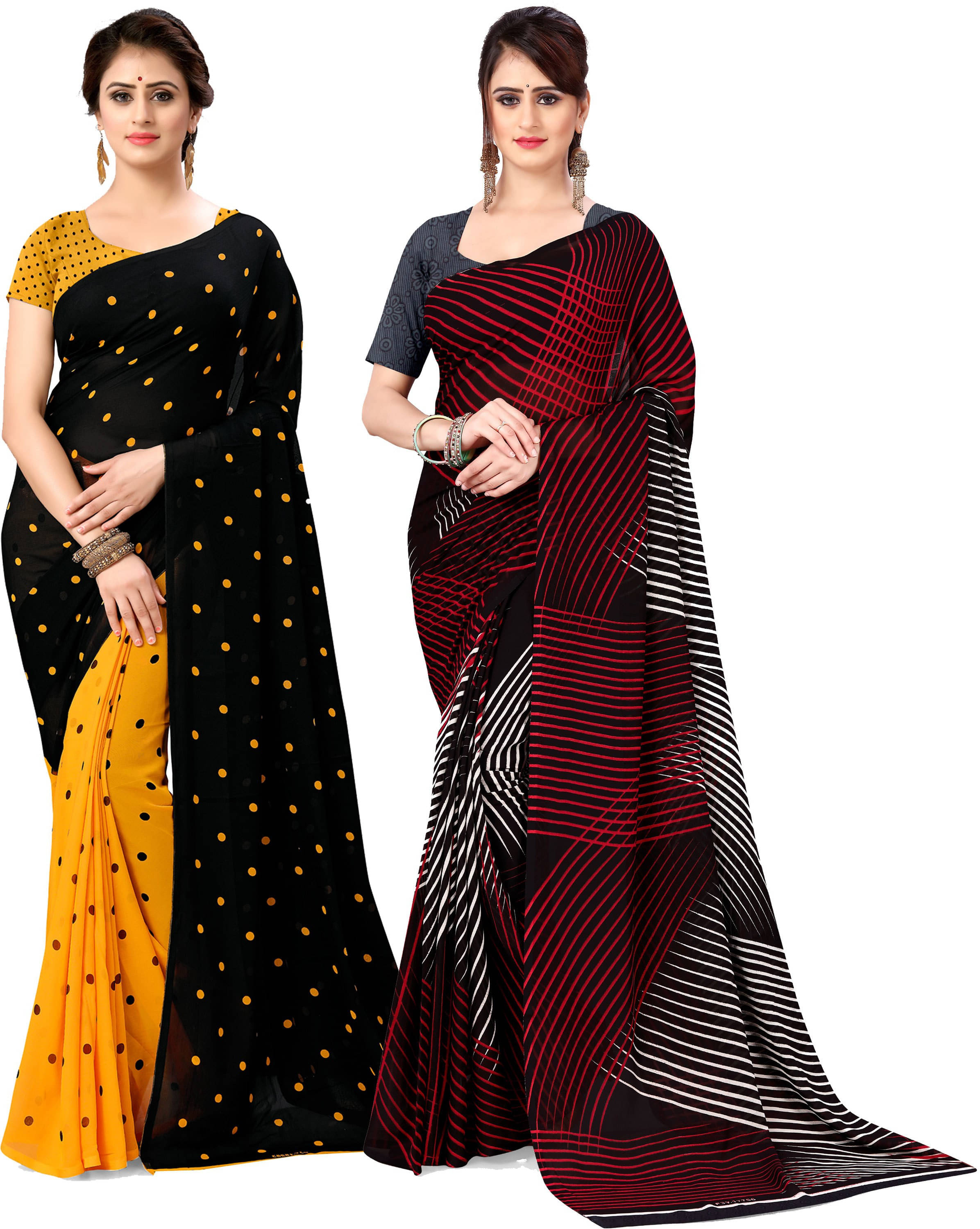     			ANAND SAREES Georgette Printed Saree With Unstitched Blouse Piece ( Multicolor )