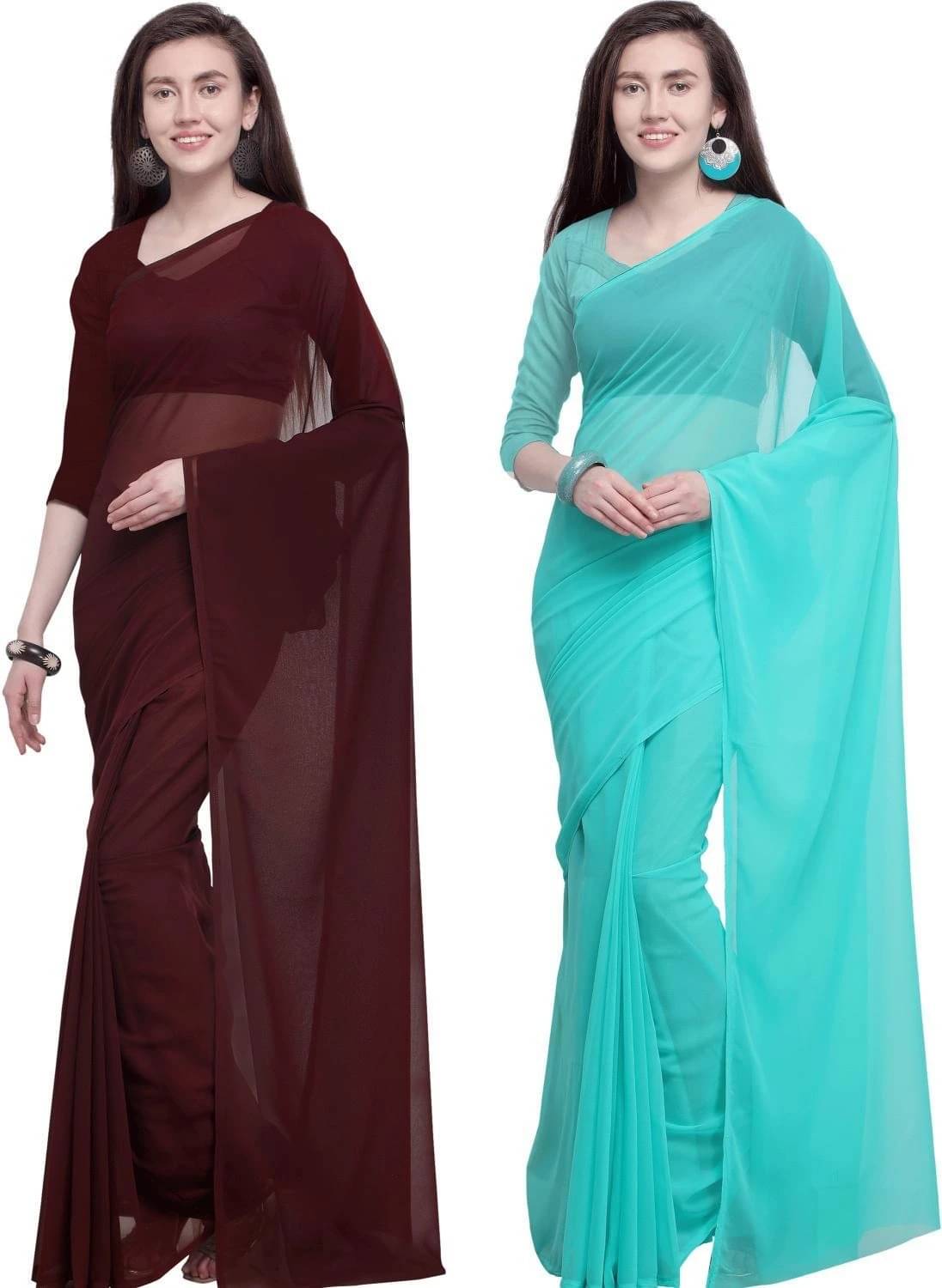 ANAND SAREES Georgette Printed Saree With Unstitched Blouse Piece ( Multicolor ) ANAND SAREES Georgette Printed Saree With Unstitched Blouse Piece ( Multicolor )