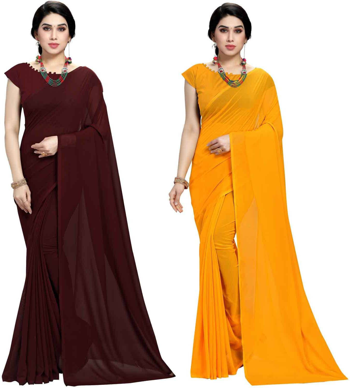     			ANAND SAREES Georgette Printed Saree With Unstitched Blouse Piece ( Multicolor )