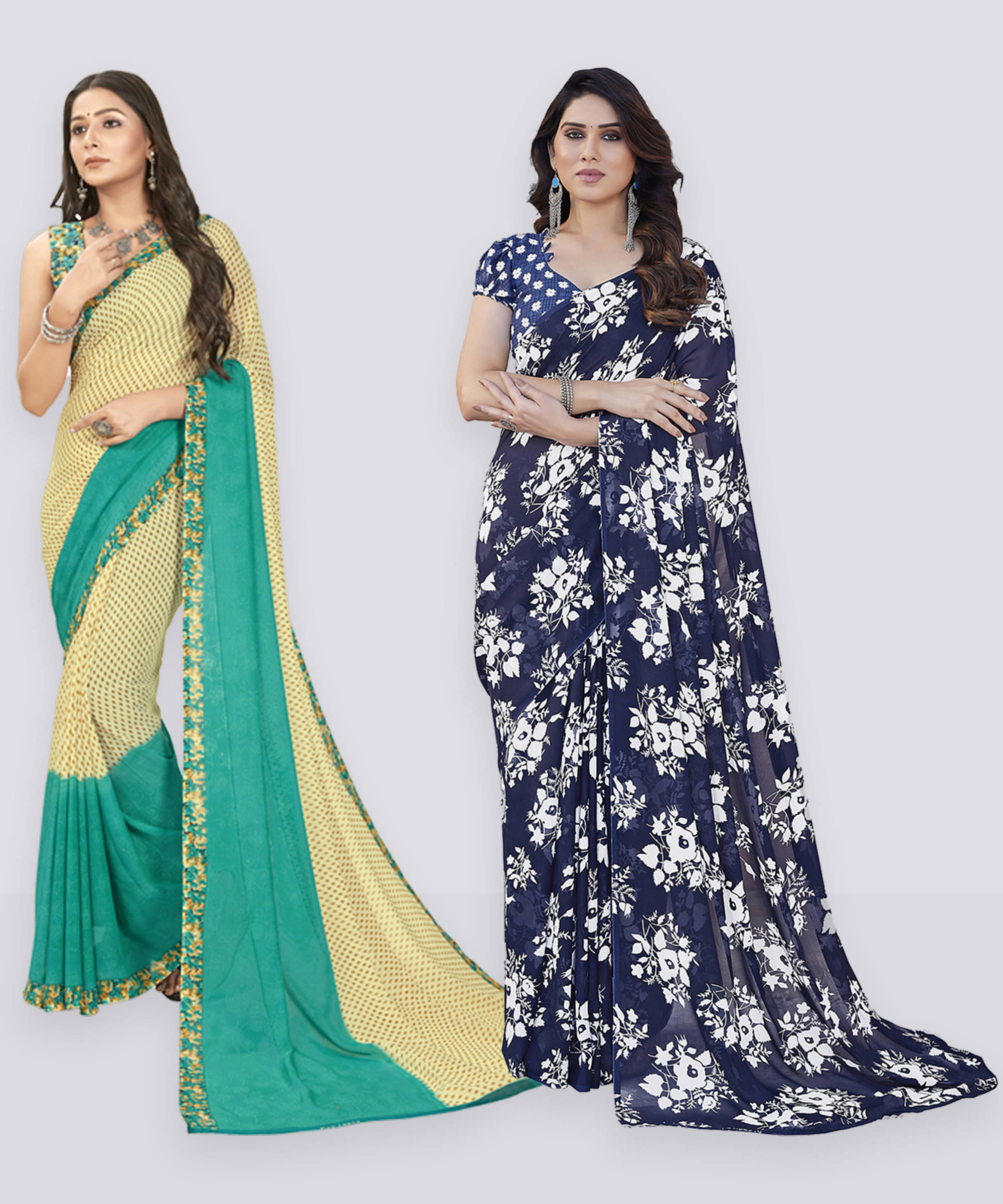     			ANAND SAREES Georgette Printed Saree With Unstitched Blouse Piece ( Multicolor )
