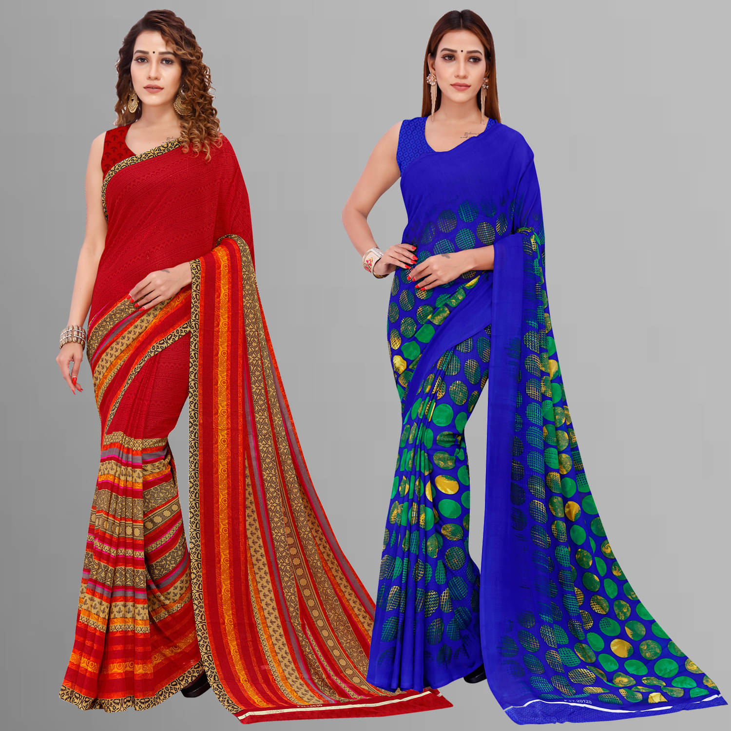 ANAND SAREES Georgette Printed Saree With Unstitched Blouse Piece ( Multicolor ) ANAND SAREES Georgette Printed Saree With Unstitched Blouse Piece ( Multicolor )