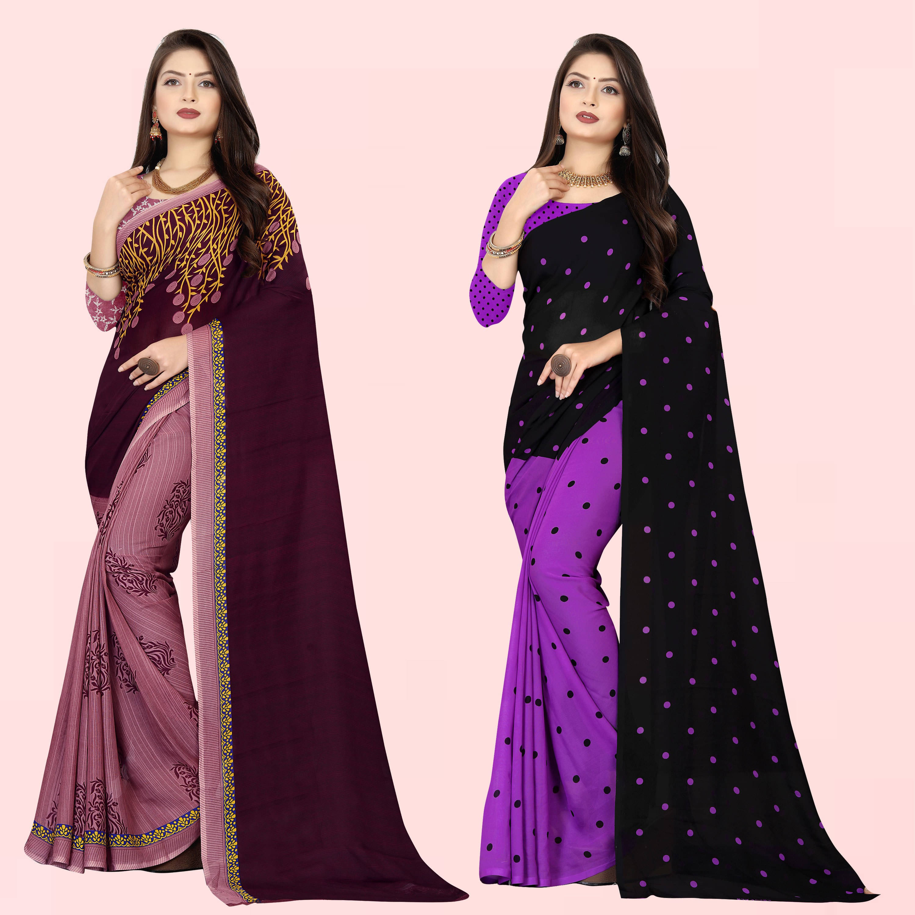     			ANAND SAREES Georgette Printed Saree With Unstitched Blouse Piece ( Multicolor )