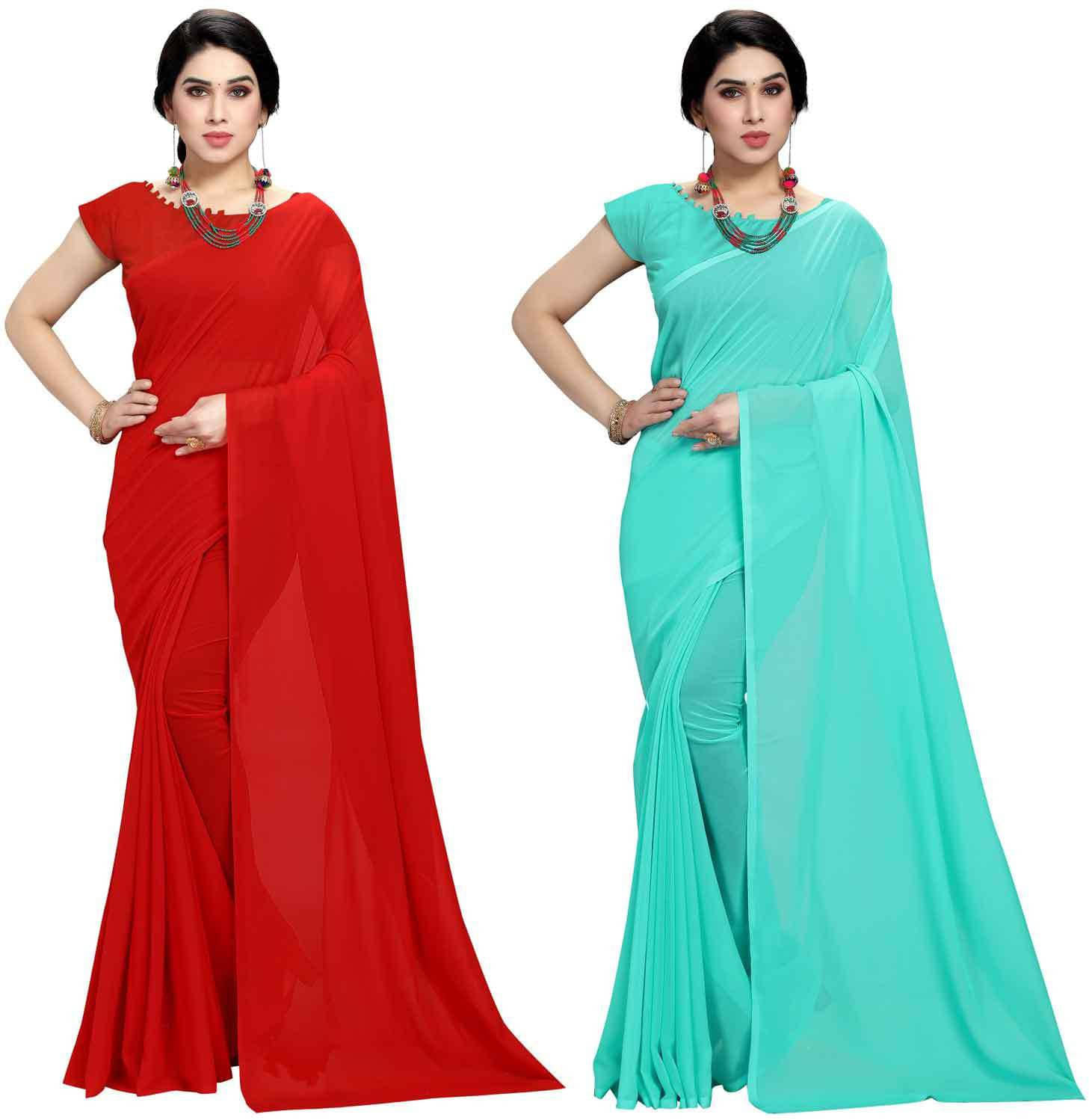 ANAND SAREES Georgette Printed Saree With Unstitched Blouse Piece ( Multicolor ) ANAND SAREES Georgette Printed Saree With Unstitched Blouse Piece ( Multicolor )
