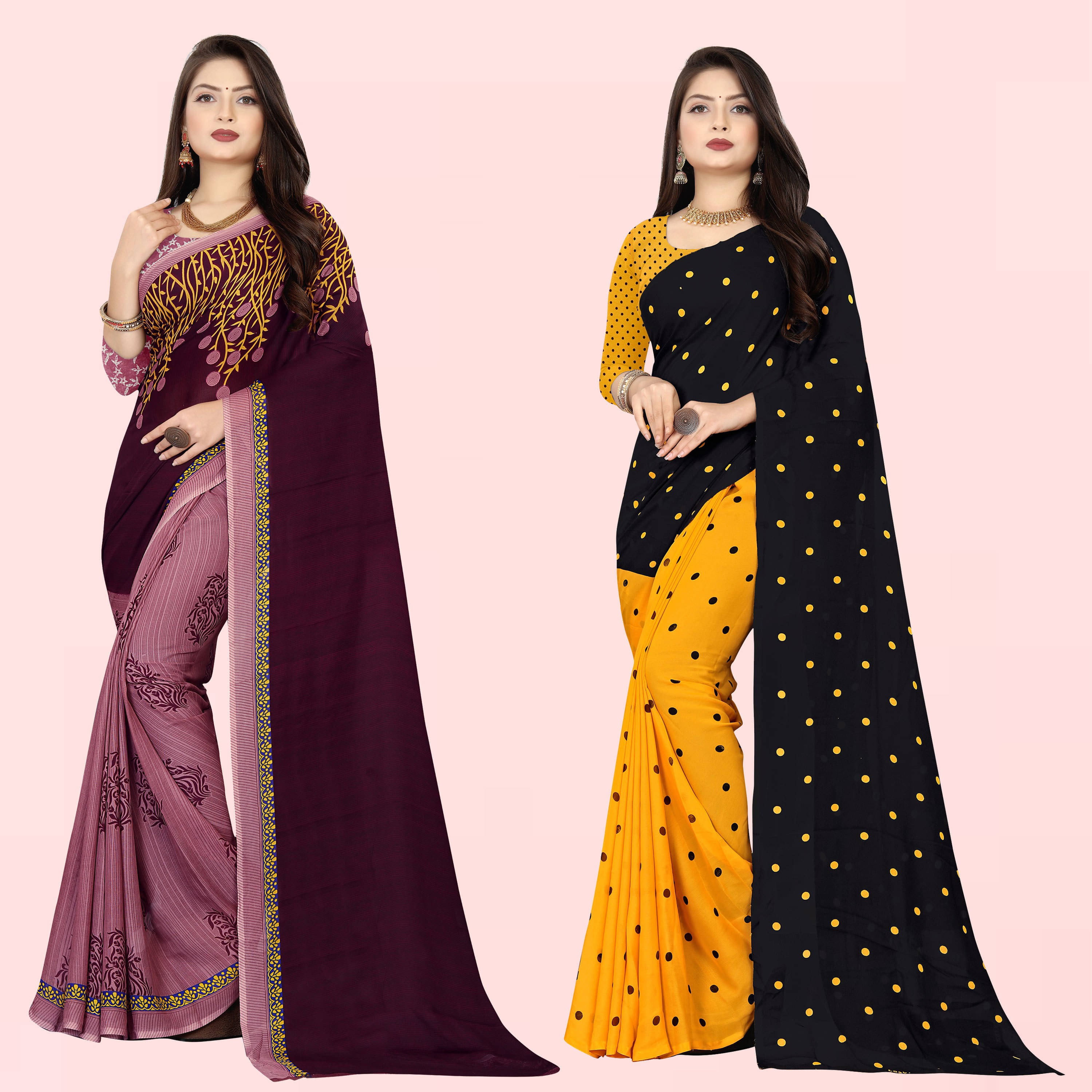 ANAND SAREES Georgette Printed Saree With Unstitched Blouse Piece ( Multicolor ) ANAND SAREES Georgette Printed Saree With Unstitched Blouse Piece ( Multicolor )