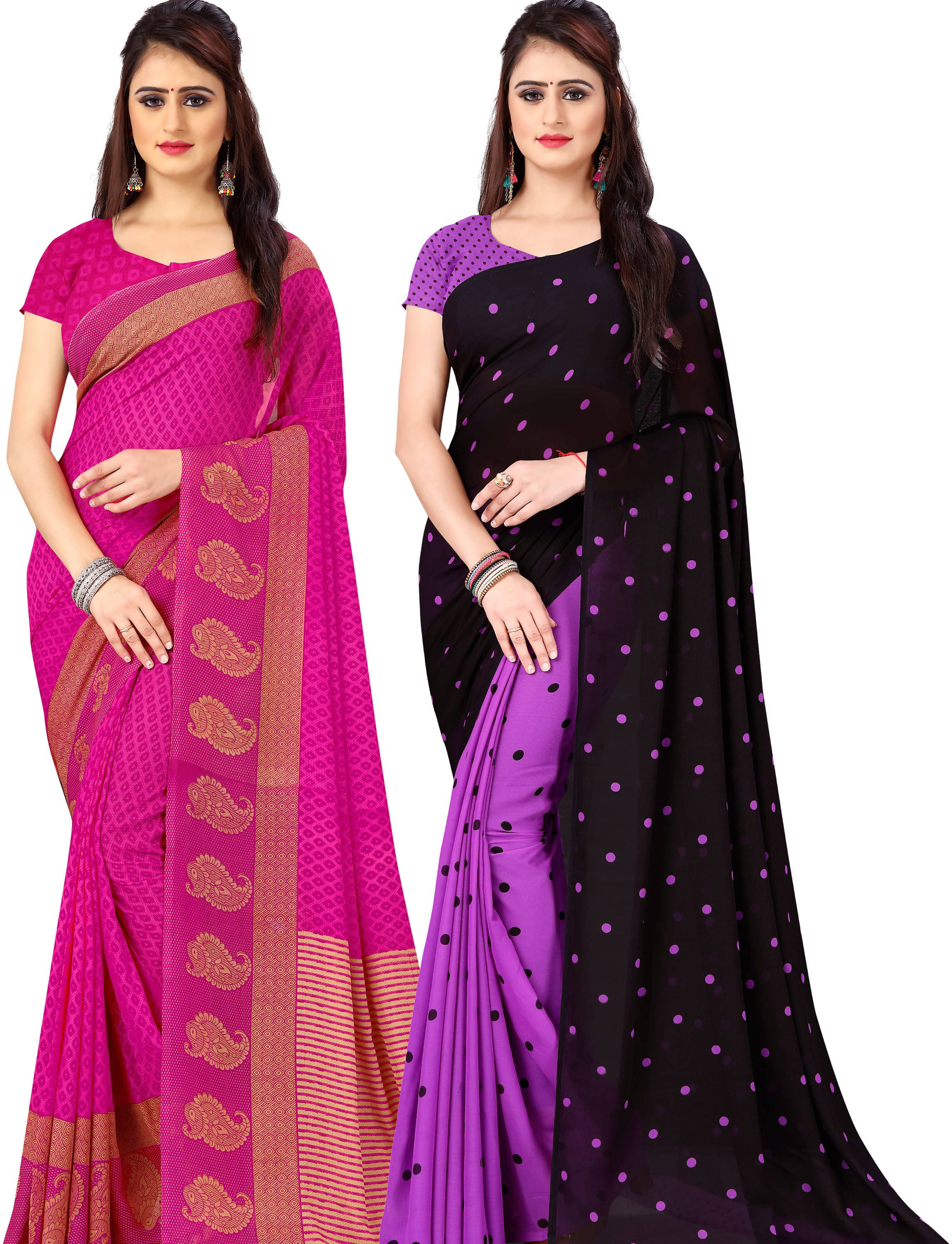     			ANAND SAREES Georgette Printed Saree With Unstitched Blouse Piece ( Multicolor )
