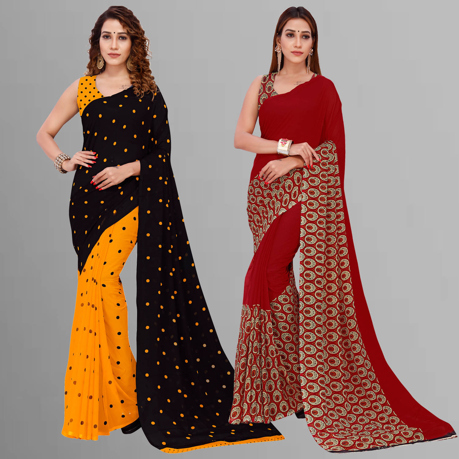 ANAND SAREES Georgette Printed Saree With Unstitched Blouse Piece ( Multicolor ) ANAND SAREES Georgette Printed Saree With Unstitched Blouse Piece ( Multicolor )
