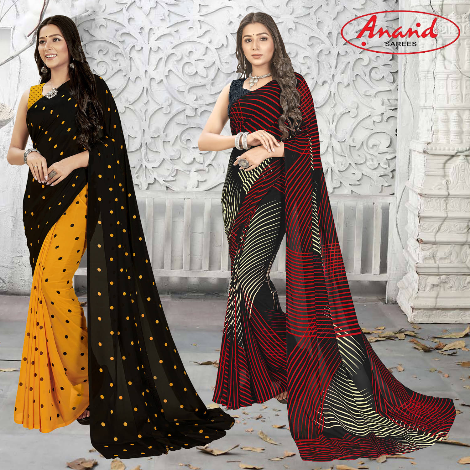 ANAND SAREES Georgette Printed Saree With Unstitched Blouse Piece ( Multicolor ) ANAND SAREES Georgette Printed Saree With Unstitched Blouse Piece ( Multicolor )