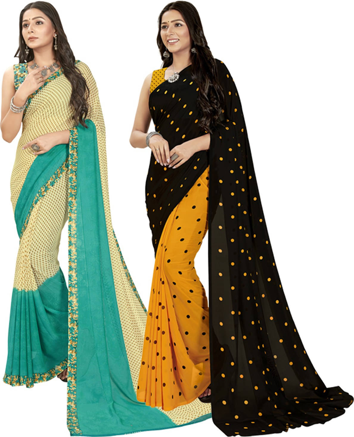 ANAND SAREES Georgette Printed Saree With Unstitched Blouse Piece ( Blue ) ANAND SAREES Georgette Printed Saree With Unstitched Blouse Piece ( Blue )
