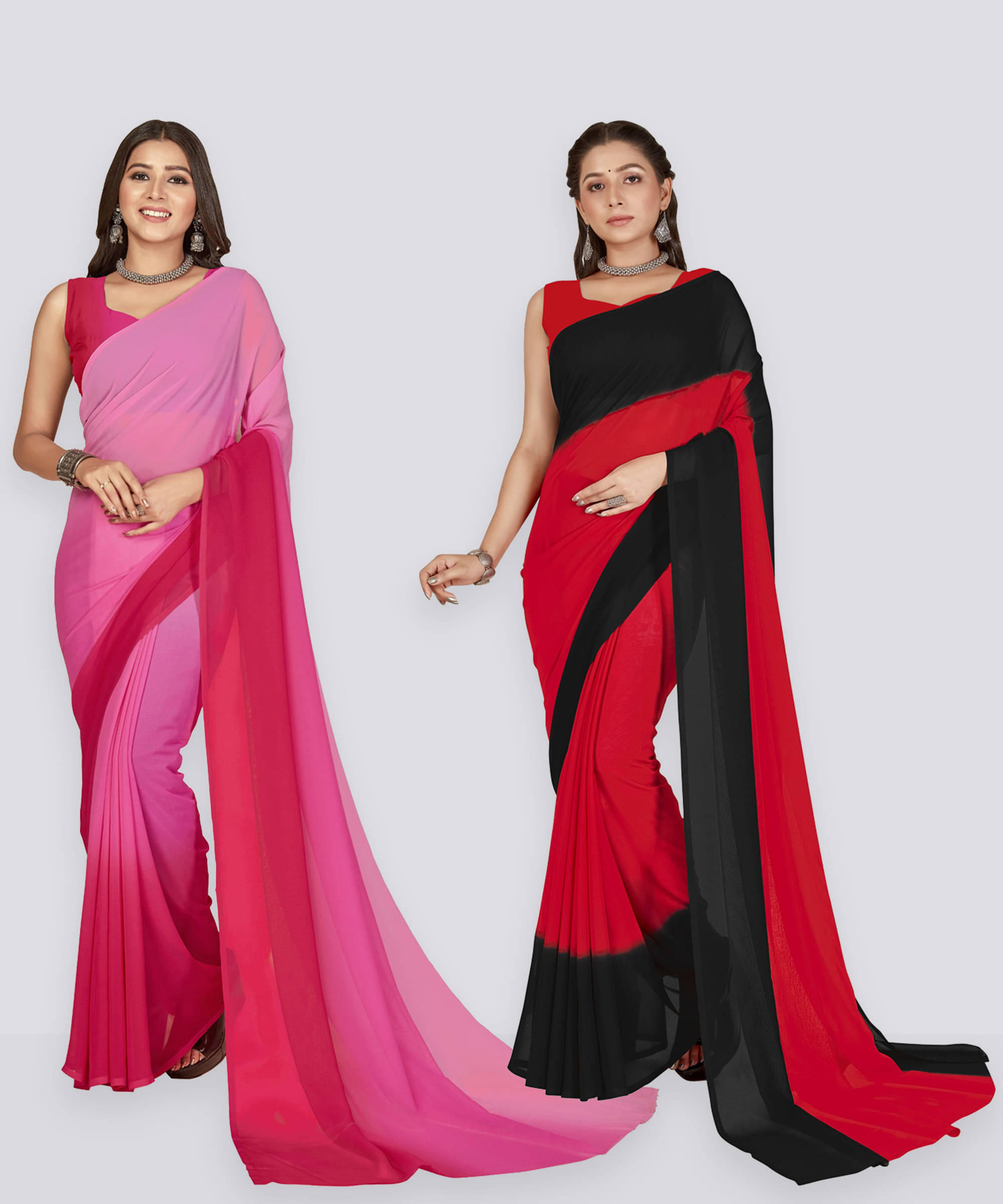     			ANAND SAREES Georgette Printed Saree With Unstitched Blouse Piece ( Multicolor )
