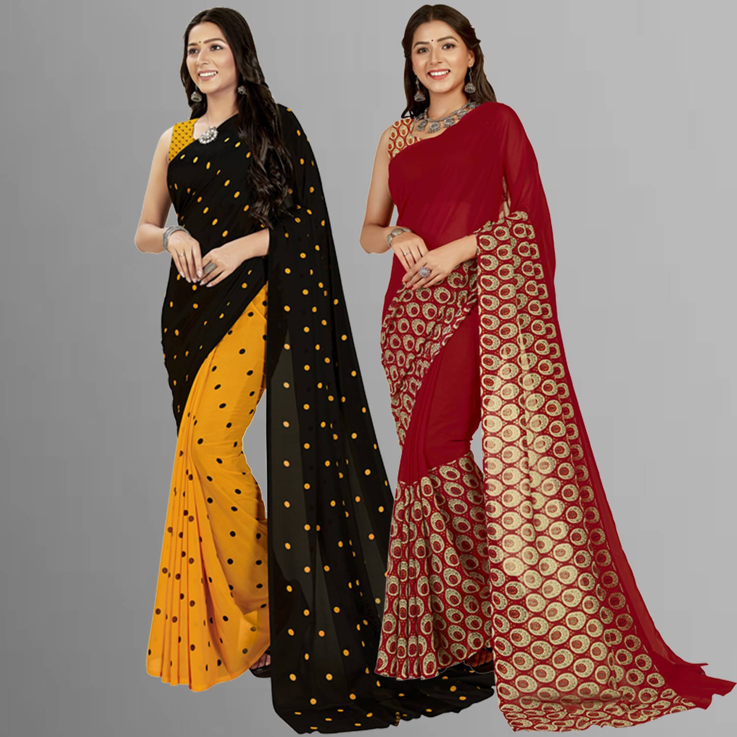 ANAND SAREES Georgette Printed Saree With Unstitched Blouse Piece ( Multicolor ) ANAND SAREES Georgette Printed Saree With Unstitched Blouse Piece ( Multicolor )