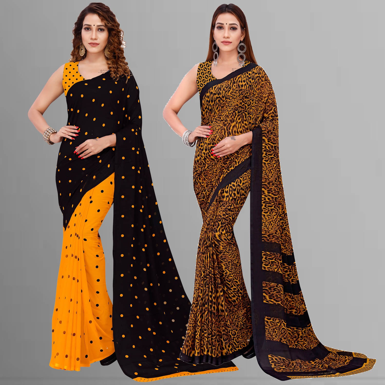 ANAND SAREES Georgette Printed Saree With Unstitched Blouse Piece ( Multicolor ) ANAND SAREES Georgette Printed Saree With Unstitched Blouse Piece ( Multicolor )