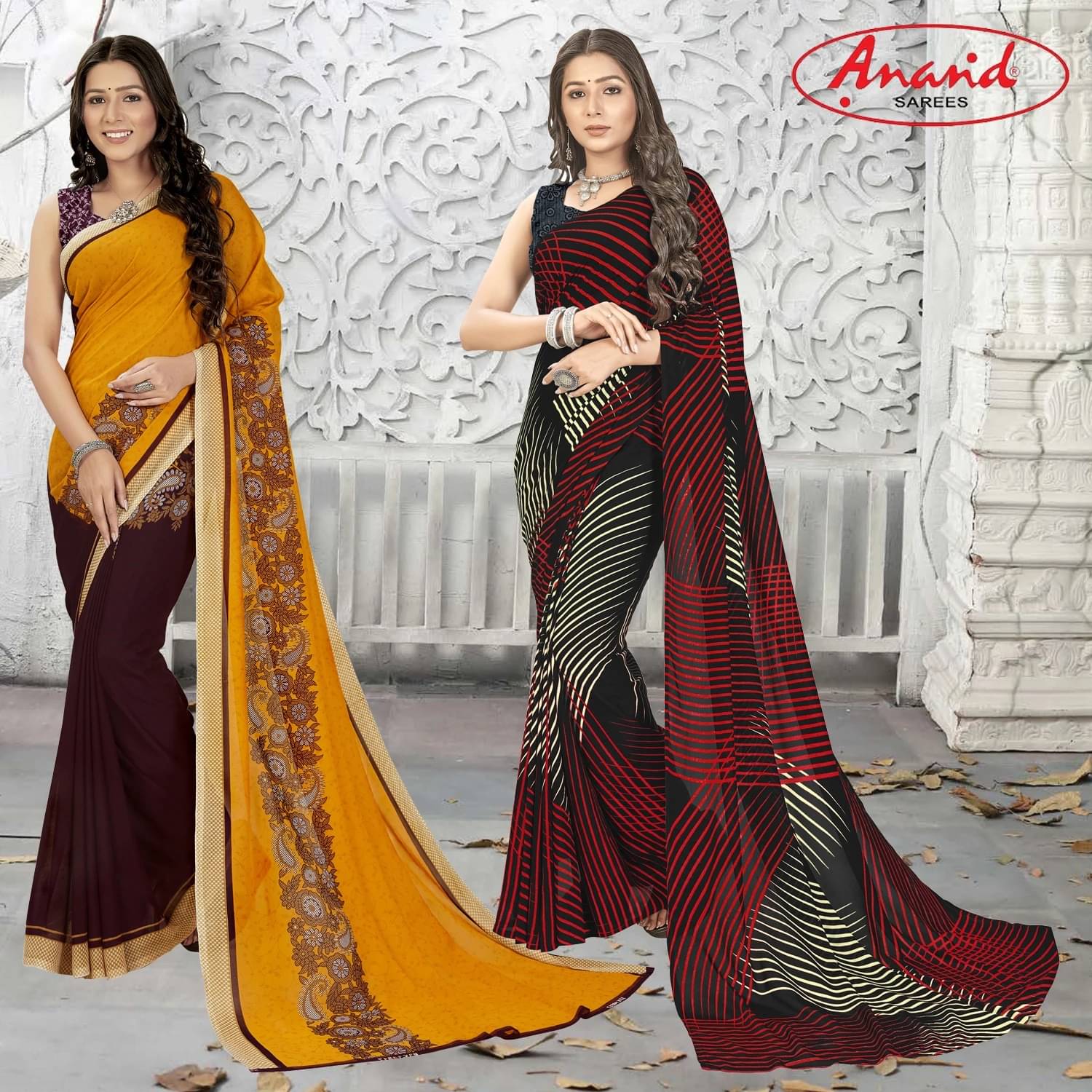 ANAND SAREES Georgette Printed Saree With Unstitched Blouse Piece ( Multicolor ) ANAND SAREES Georgette Printed Saree With Unstitched Blouse Piece ( Multicolor )