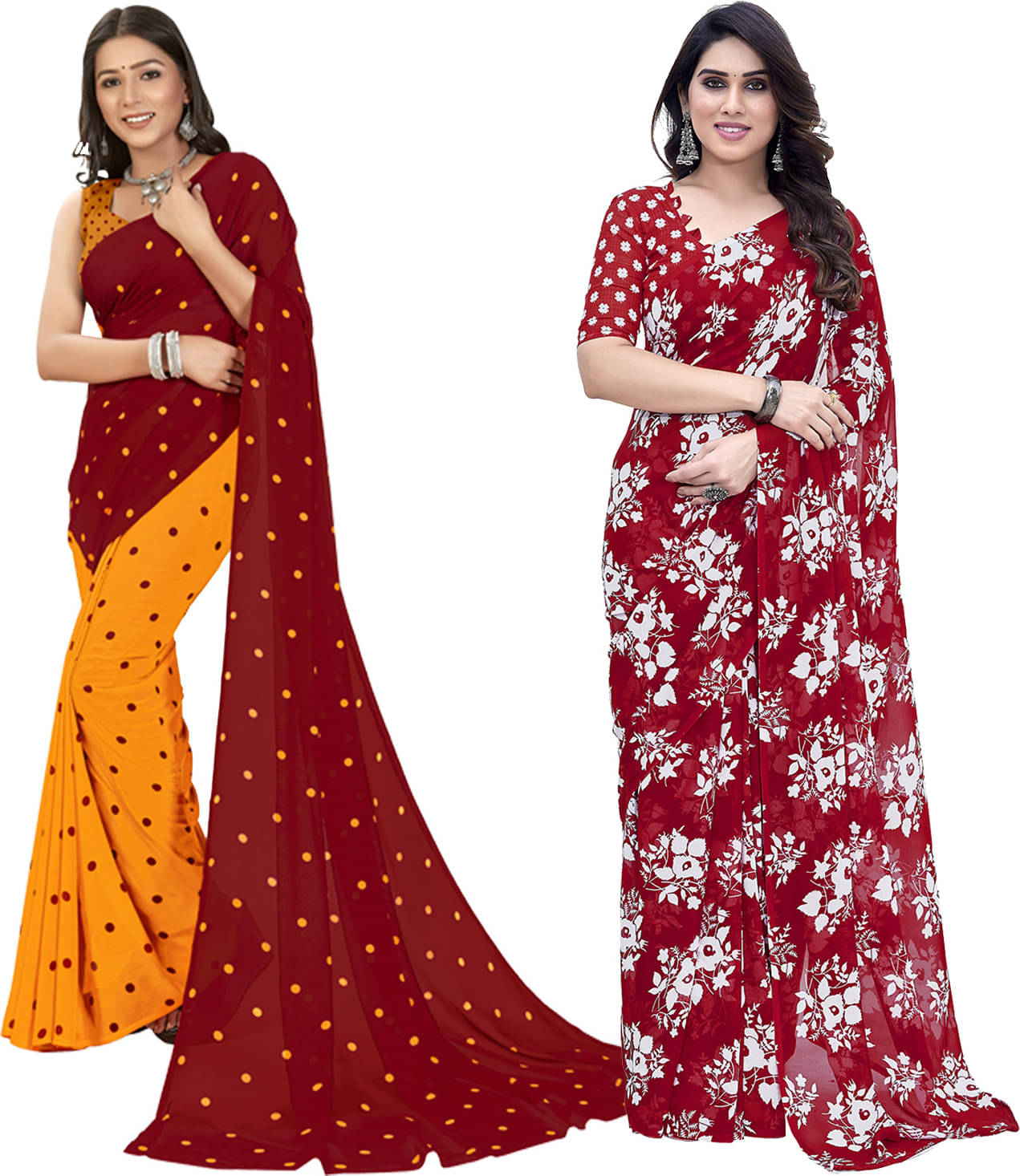     			ANAND SAREES Georgette Printed Saree With Unstitched Blouse Piece ( Multicolor )