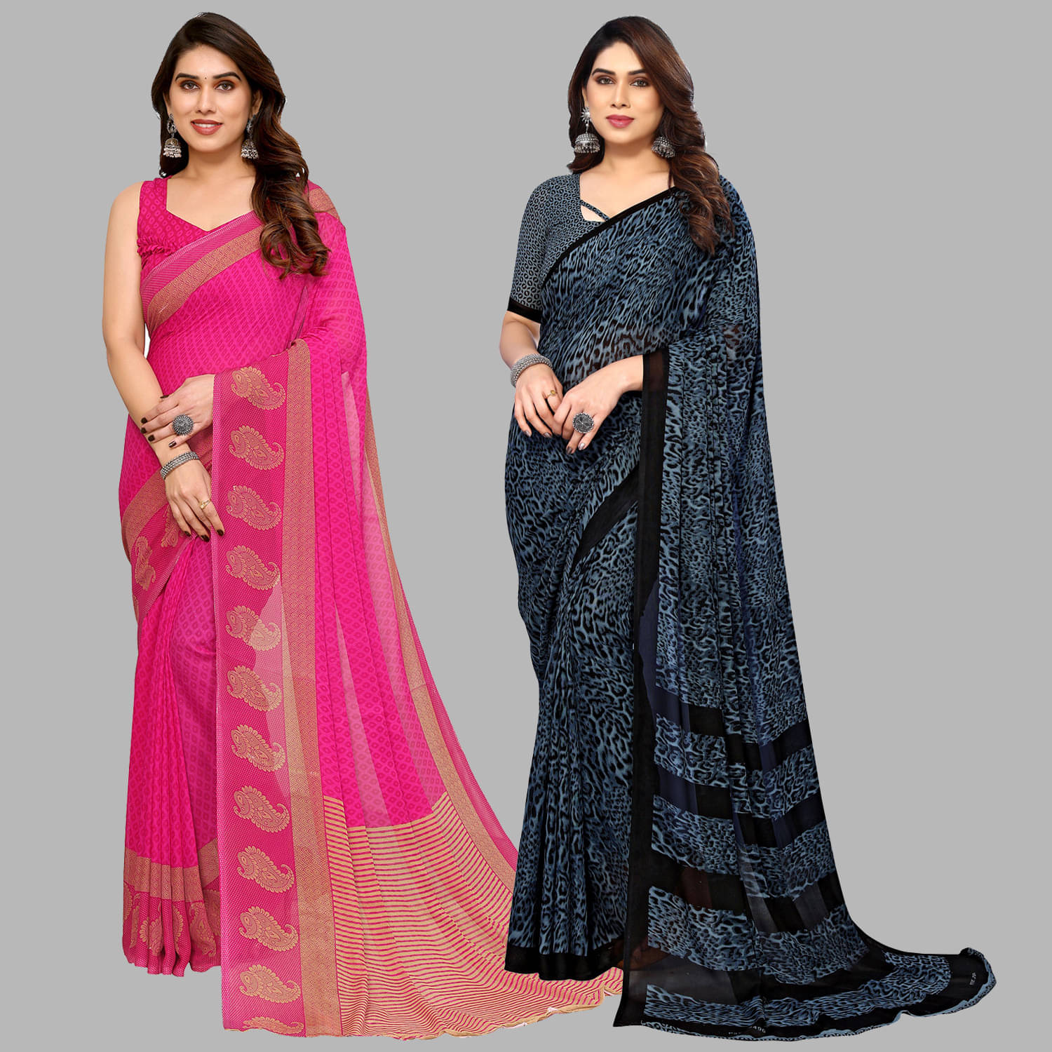 ANAND SAREES Georgette Printed Saree With Unstitched Blouse Piece ( Multicolor )     			ANAND SAREES Georgette Printed Saree With Unstitched Blouse Piece ( Multicolor )