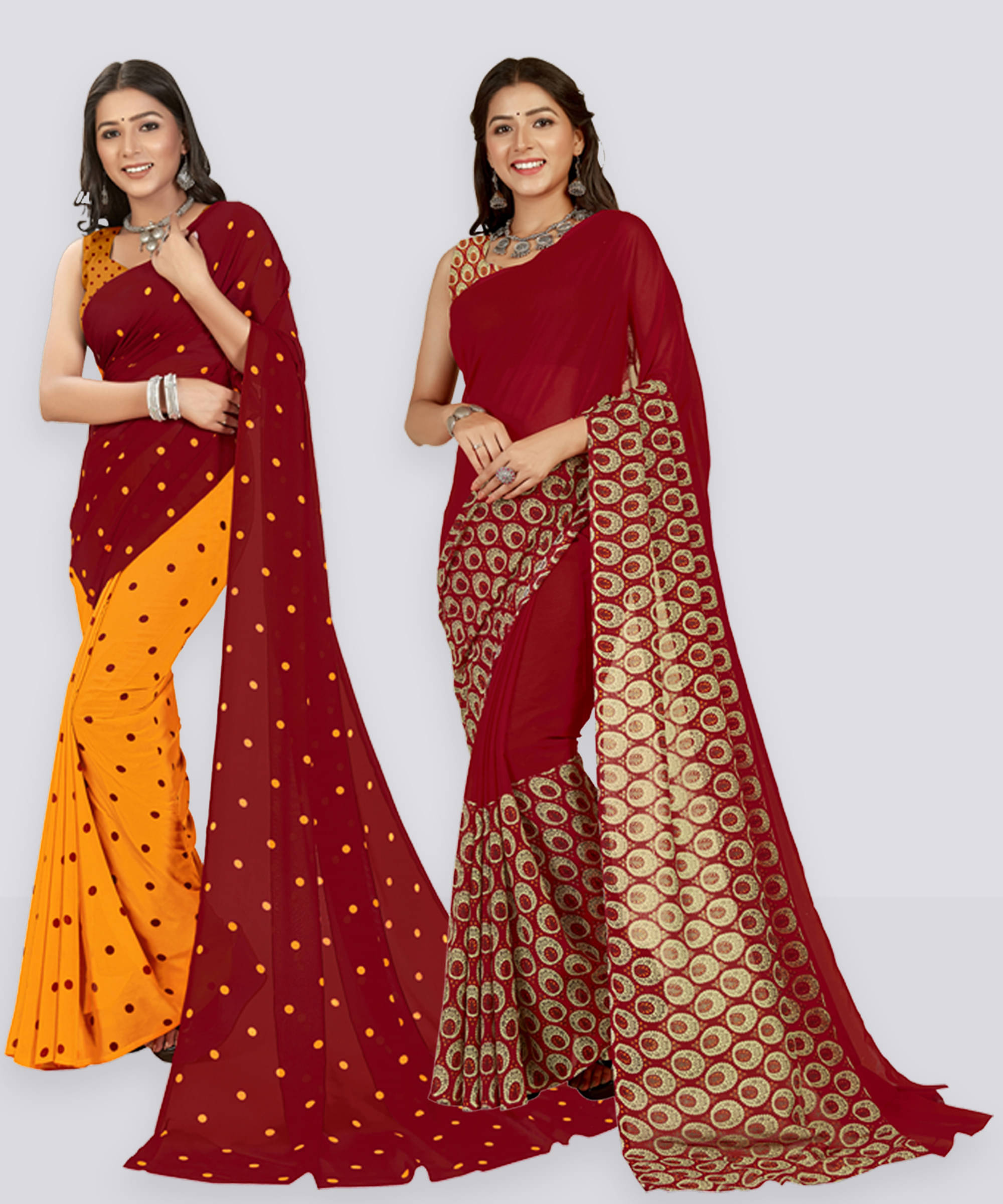 ANAND SAREES Georgette Self Design Saree With Unstitched Blouse Piece ( Multicolor ) ANAND SAREES Georgette Self Design Saree With Unstitched Blouse Piece ( Multicolor )