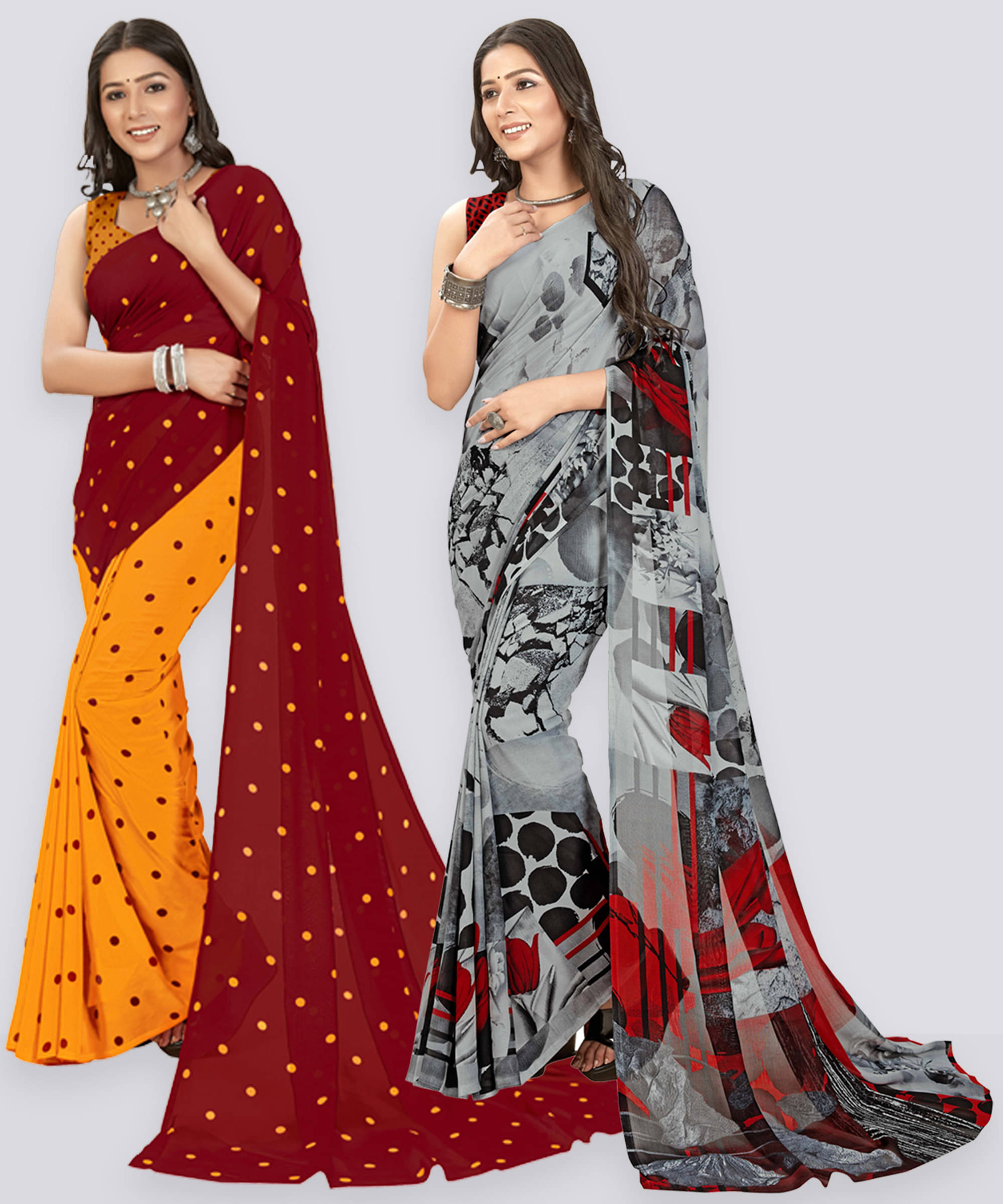     			ANAND SAREES Georgette Self Design Saree With Unstitched Blouse Piece ( Multicolor )