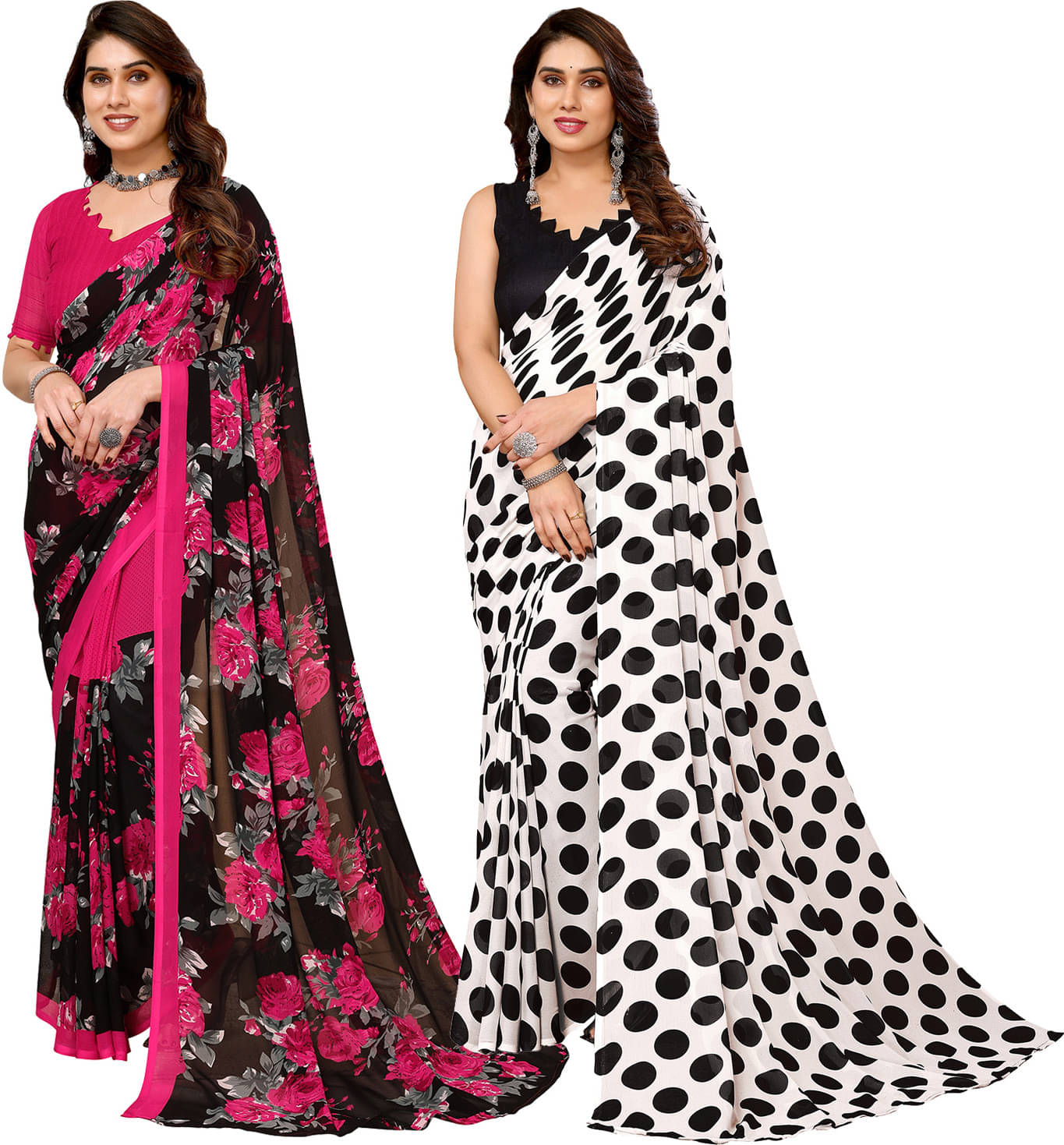 ANAND SAREES Georgette Striped Saree With Unstitched Blouse Piece ( Multicolor ) ANAND SAREES Georgette Striped Saree With Unstitched Blouse Piece ( Multicolor )