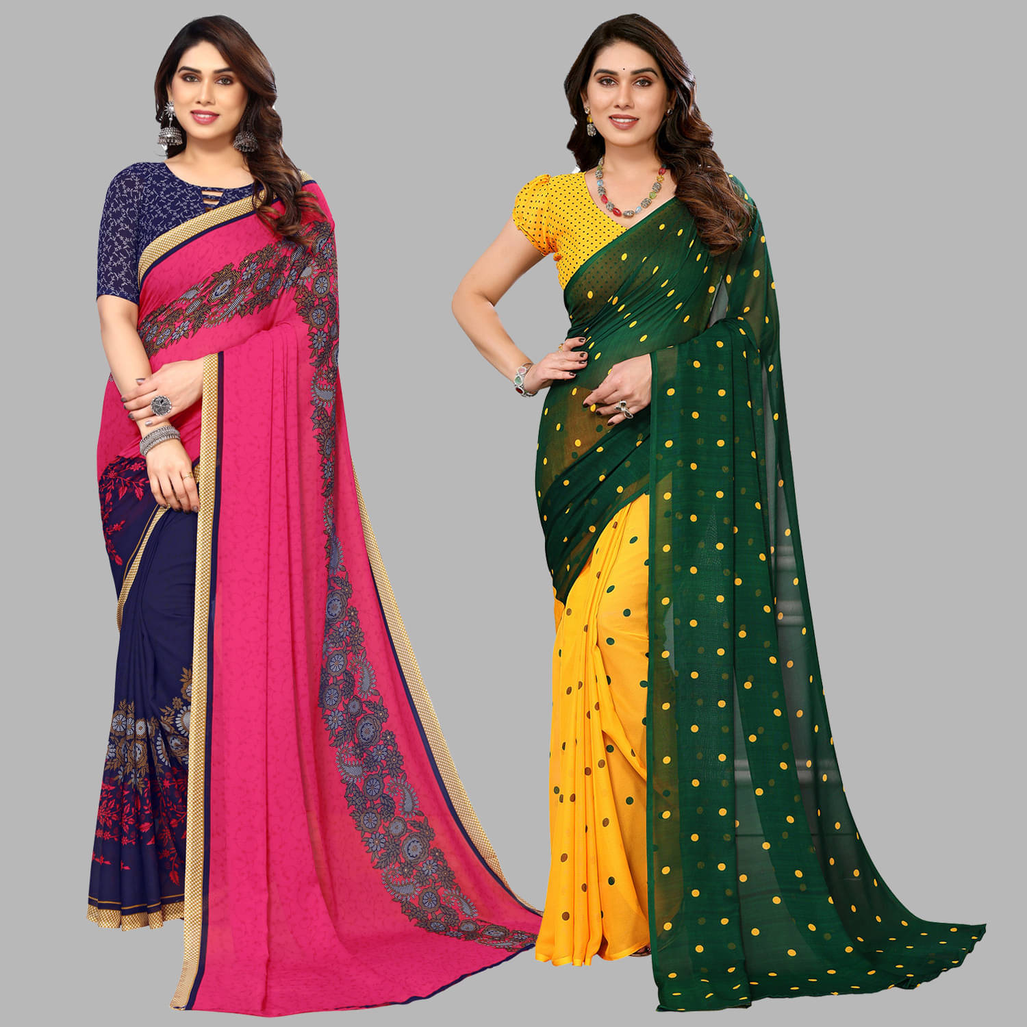 ANAND SAREES Georgette Striped Saree With Unstitched Blouse Piece ( Multicolor ) ANAND SAREES Georgette Striped Saree With Unstitched Blouse Piece ( Multicolor )