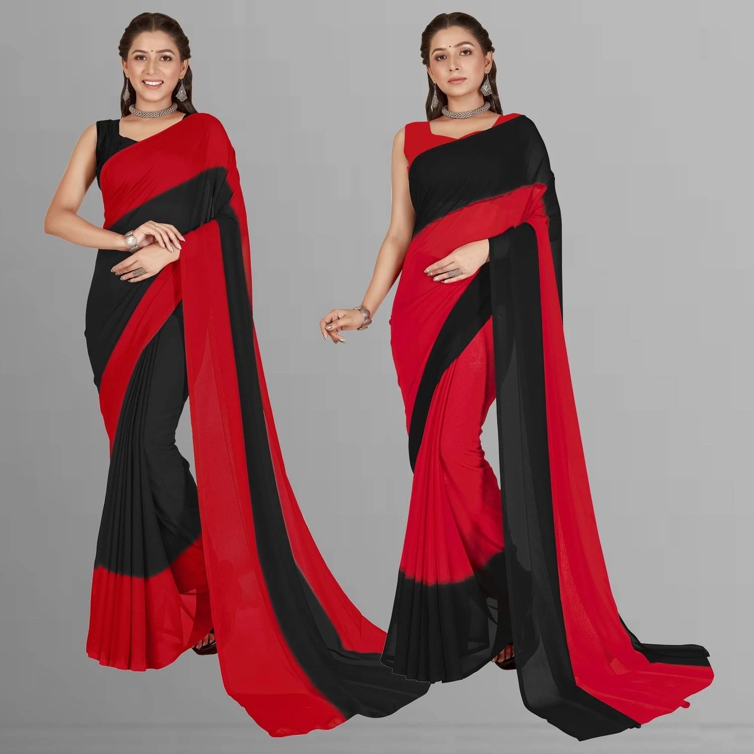 ANAND SAREES Georgette Striped Saree With Unstitched Blouse Piece ( Multicolor ) ANAND SAREES Georgette Striped Saree With Unstitched Blouse Piece ( Multicolor )