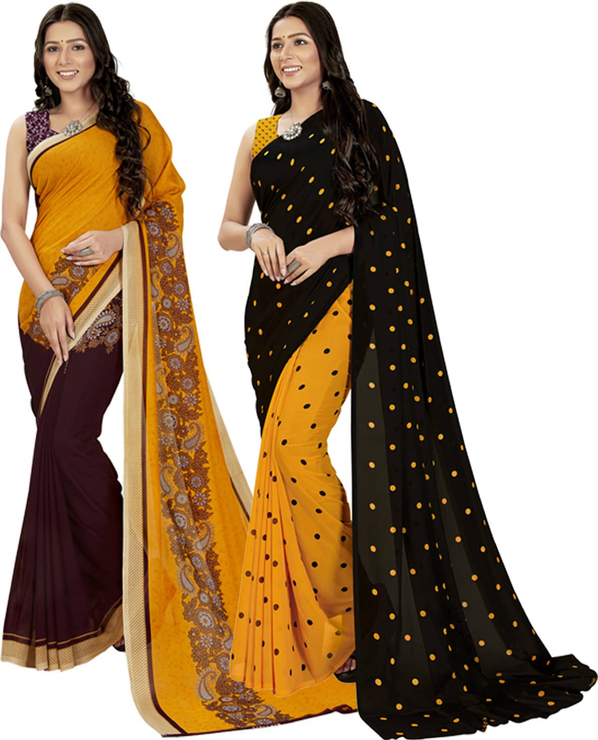 ANAND SAREES Georgette Striped Saree With Unstitched Blouse Piece ( Multicolor ) ANAND SAREES Georgette Striped Saree With Unstitched Blouse Piece ( Multicolor )