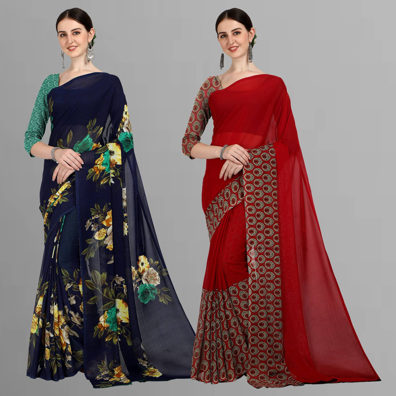ANAND SAREES Georgette Striped Saree With Unstitched Blouse Piece ( Multicolor ) ANAND SAREES Georgette Striped Saree With Unstitched Blouse Piece ( Multicolor )