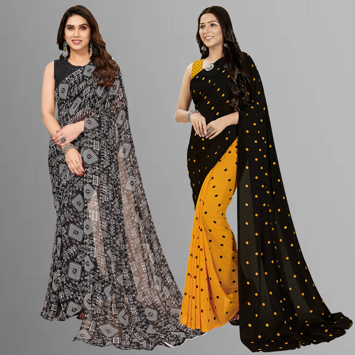 ANAND SAREES Georgette Striped Saree With Unstitched Blouse Piece ( Multicolor ) ANAND SAREES Georgette Striped Saree With Unstitched Blouse Piece ( Multicolor )