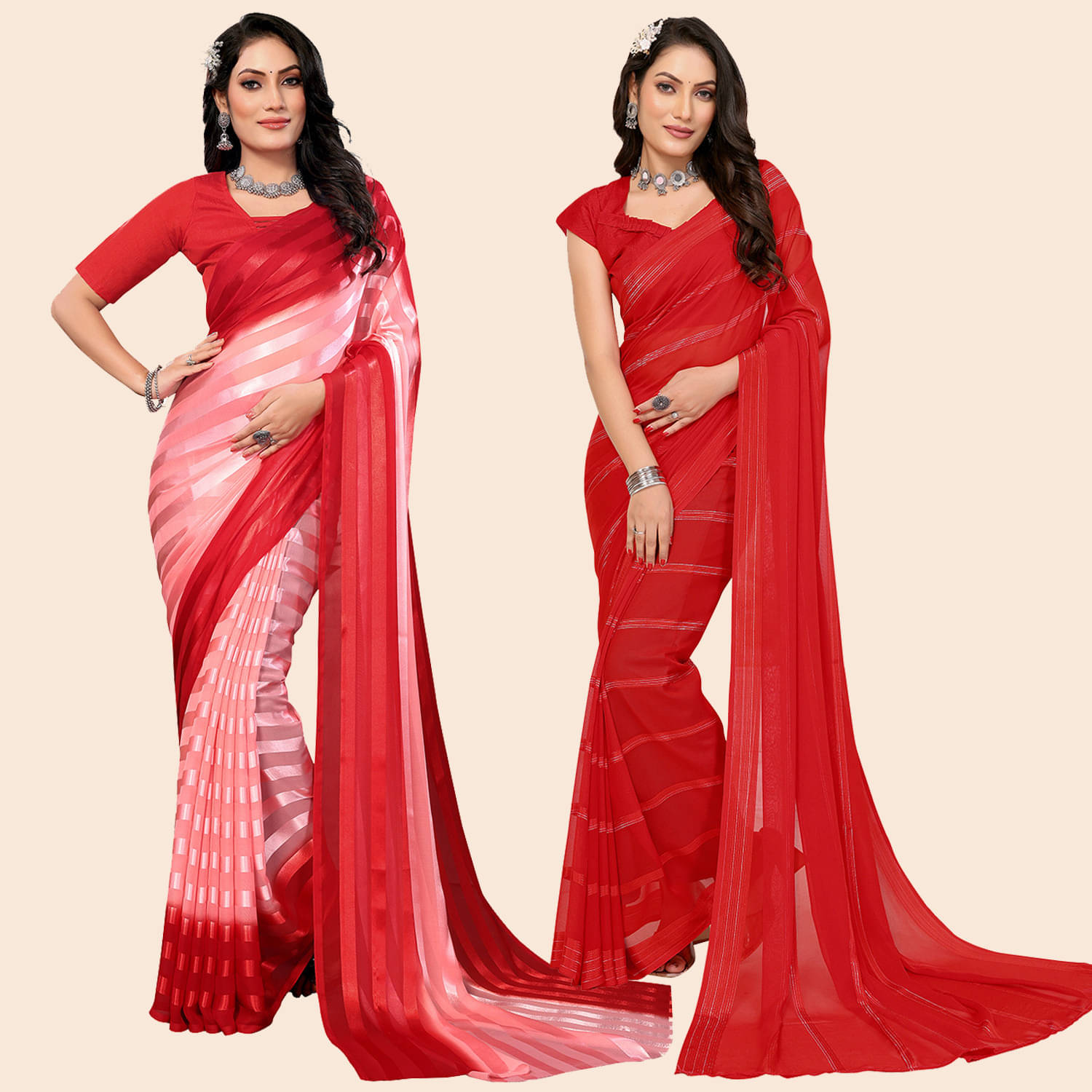 ANAND SAREES Satin Embellished Saree With Unstitched Blouse Piece ( Multicolor ) ANAND SAREES Satin Embellished Saree With Unstitched Blouse Piece ( Multicolor )
