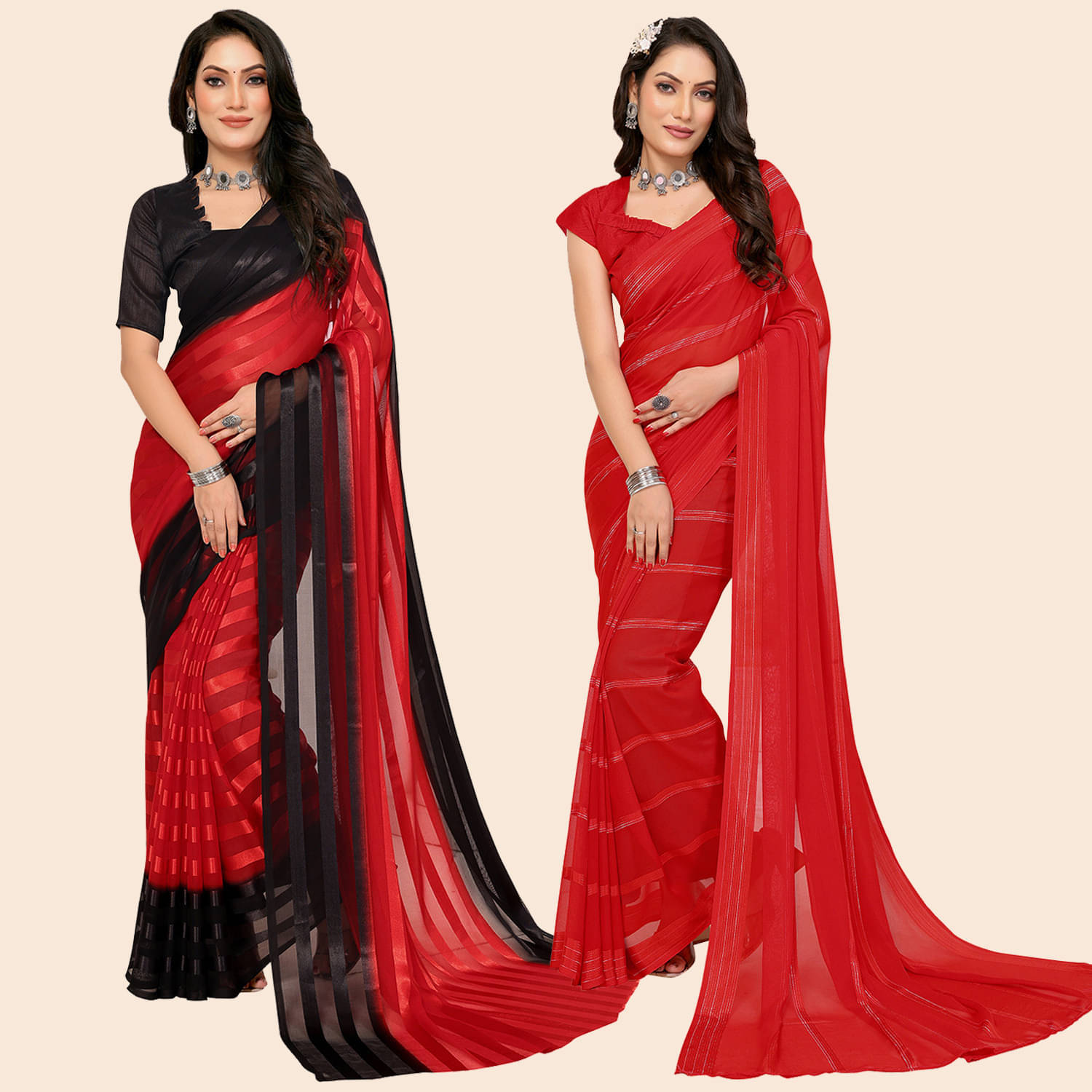 ANAND SAREES Satin Embellished Saree With Unstitched Blouse Piece ( Multicolor ) ANAND SAREES Satin Embellished Saree With Unstitched Blouse Piece ( Multicolor )