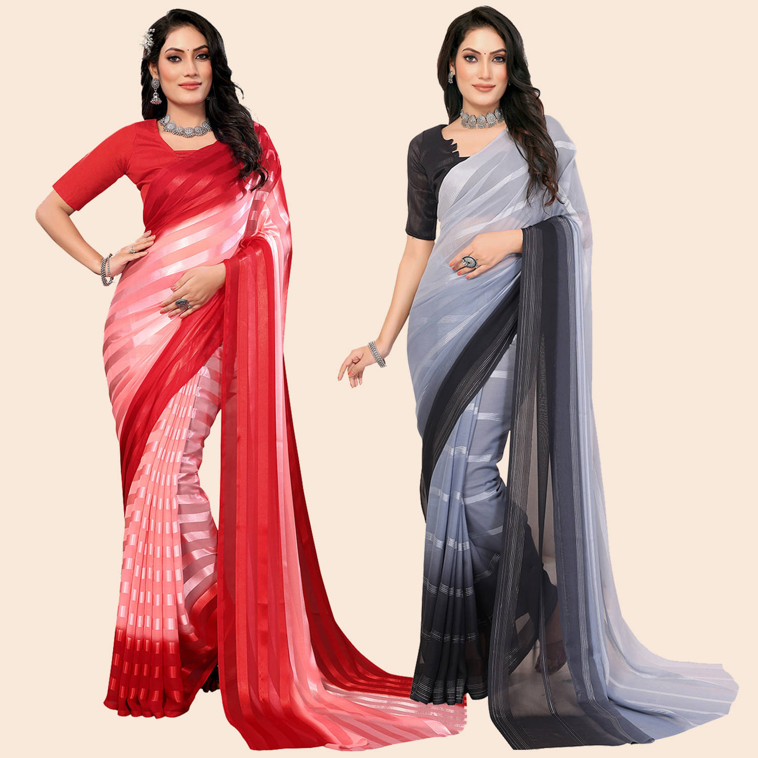     			ANAND SAREES Satin Embellished Saree With Unstitched Blouse Piece ( Multicolor )