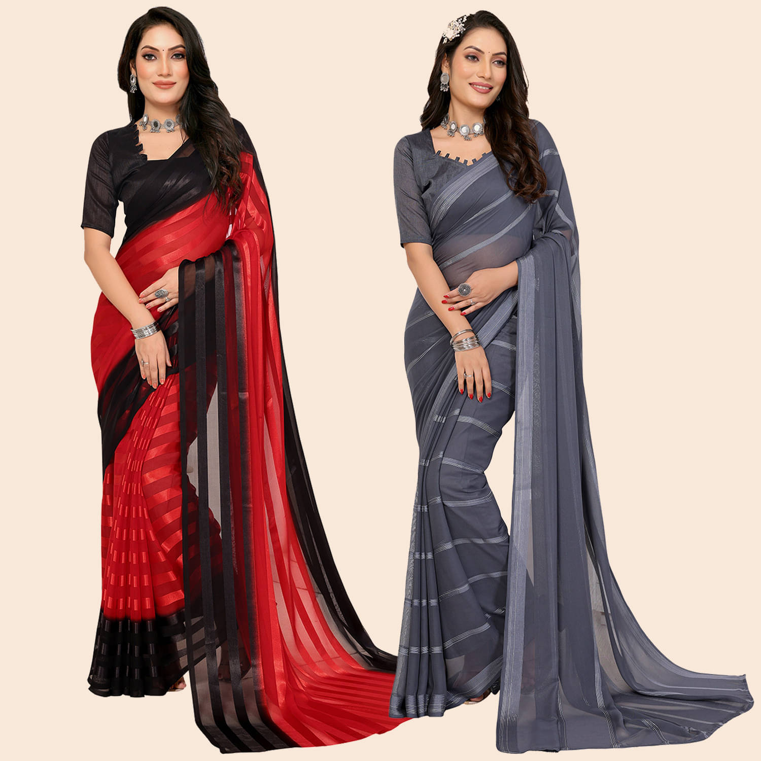     			ANAND SAREES Satin Embellished Saree With Unstitched Blouse Piece ( Multicolor )
