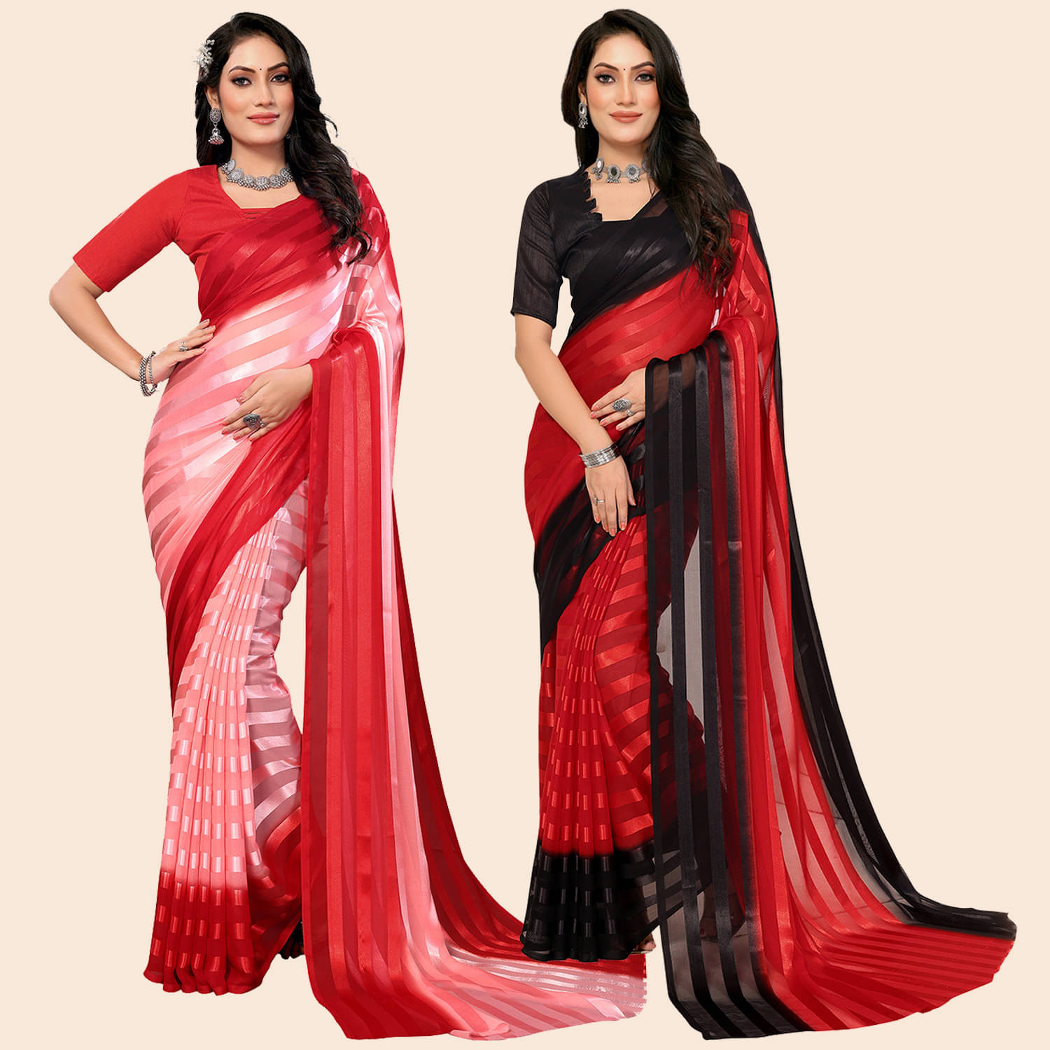     			ANAND SAREES Satin Embellished Saree With Unstitched Blouse Piece ( Multicolor )