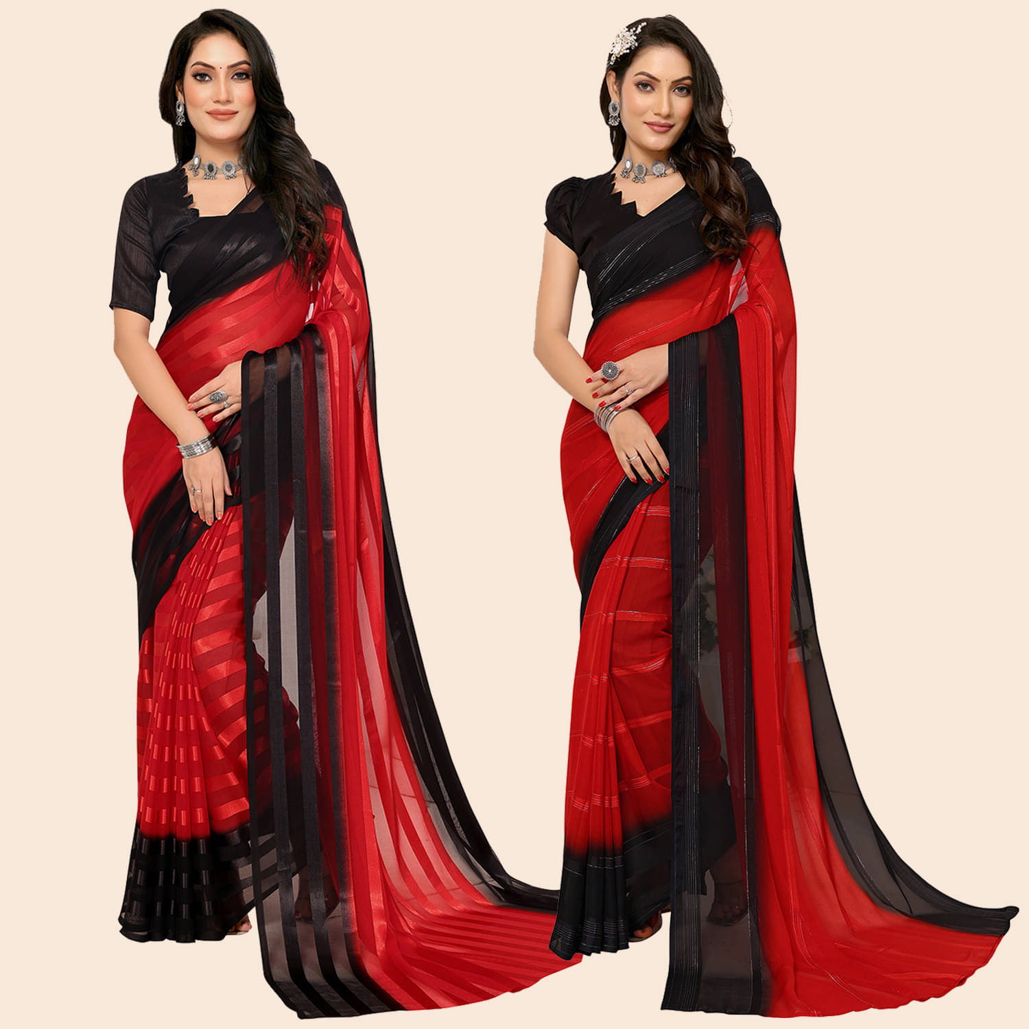 ANAND SAREES Satin Embellished Saree With Unstitched Blouse Piece ( Multicolor ) ANAND SAREES Satin Embellished Saree With Unstitched Blouse Piece ( Multicolor )