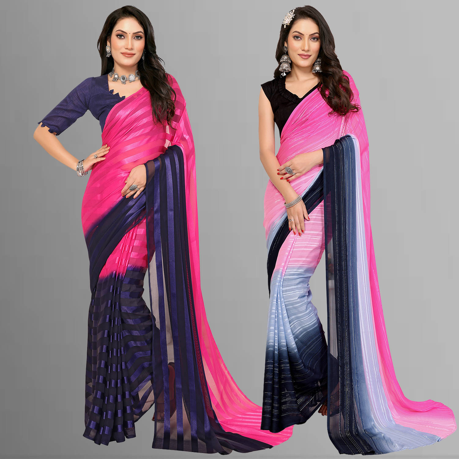     			ANAND SAREES Satin Printed Saree With Unstitched Blouse Piece ( Multicolor )